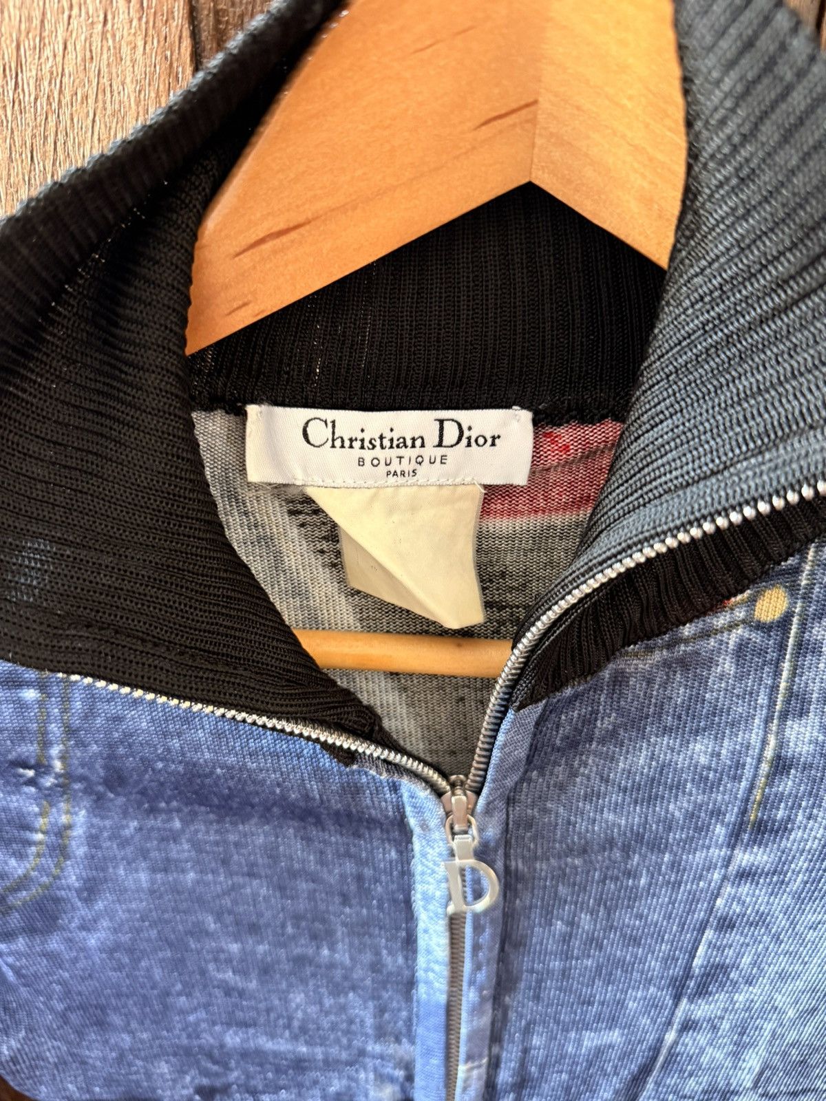 Dior Vintage Dior by John Galliano Trompe L’Oeil Zip Jacket Size XS / US 0-2 / IT 36-38 - 3 Thumbnail