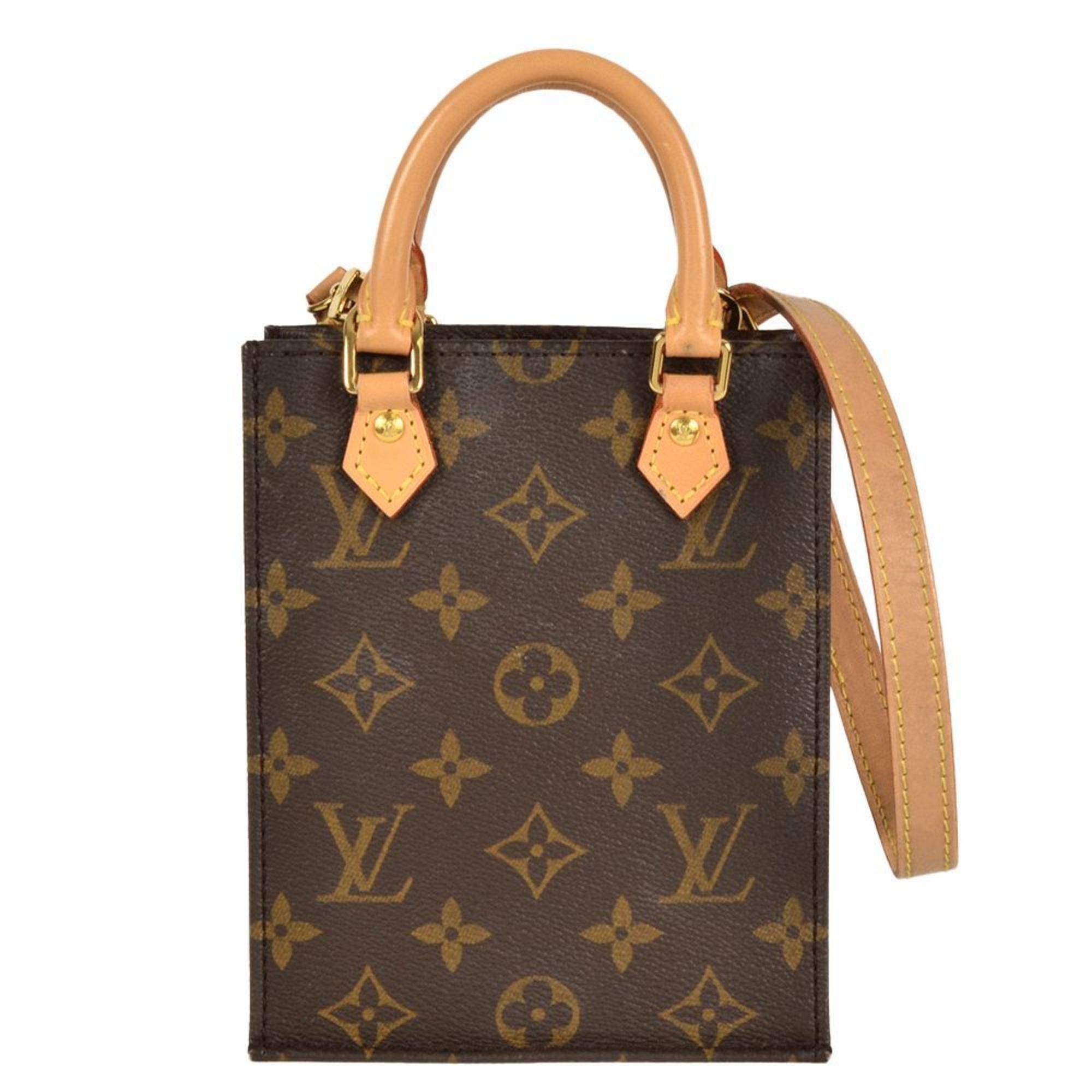 Louis Vuitton Petite Sac Plat Handbag Monogram Canvas M81295 Rfid Shoulder Bag For Women