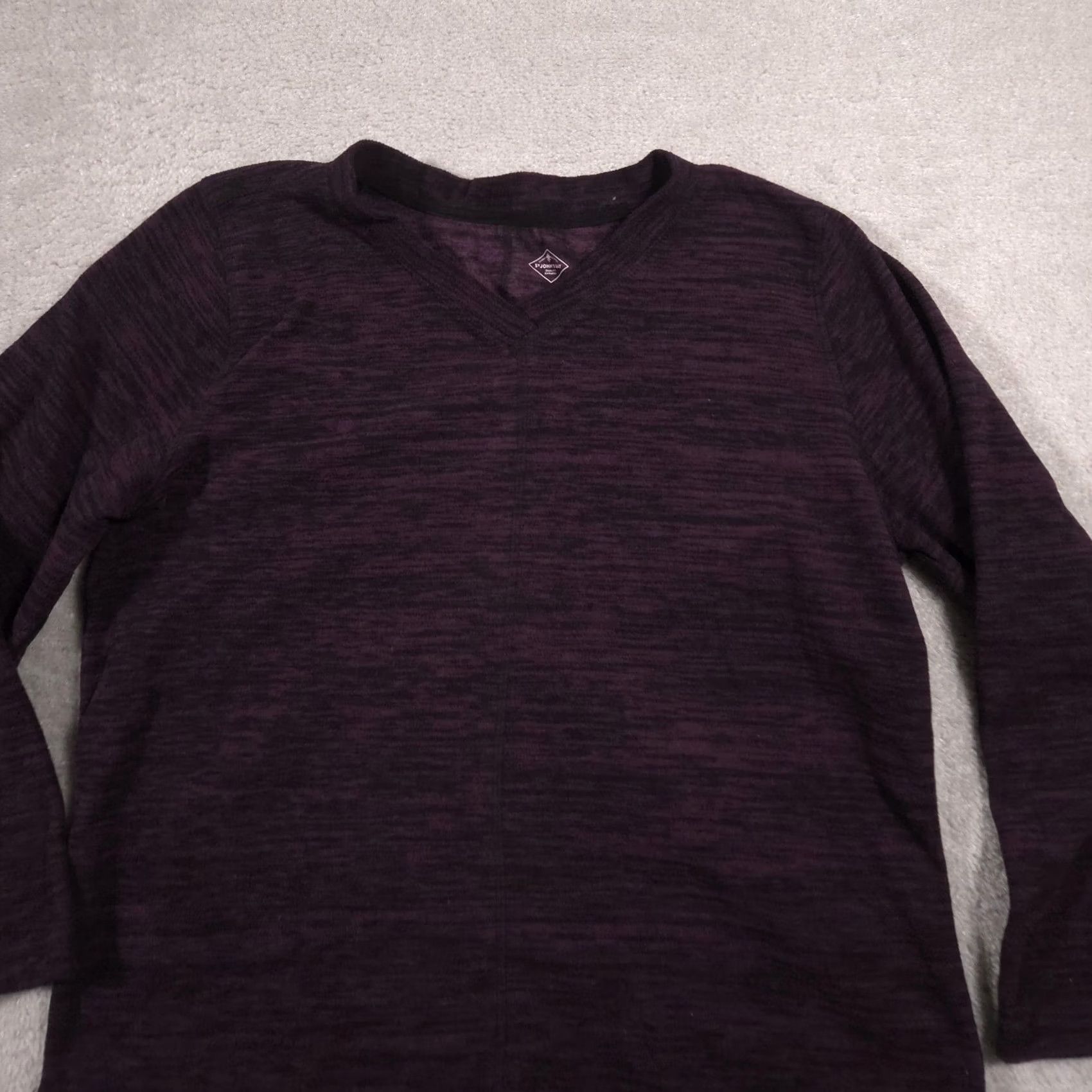 Vintage St. John's Bay Sweater Womens XL Purple Fleece V-Neck Pullover Solid Soft Size XL / US 12-14 / IT 48-50 - 3 Thumbnail