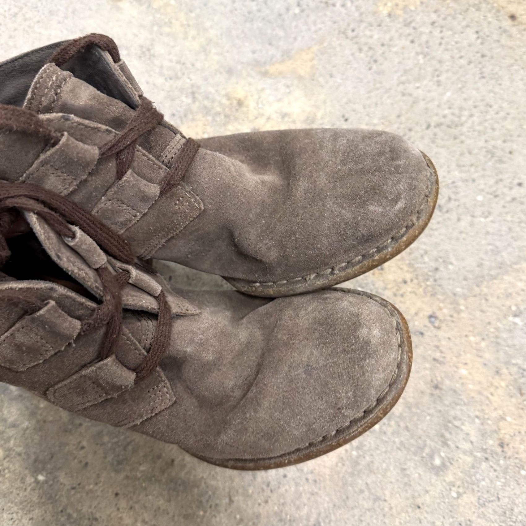 Clarks VINTAGE? Clarks Artisan Womens Carleta Lyon Ankle Bootie Khaki Cow Suede Size 7 M Size US 7 / IT 37 - 5 Thumbnail