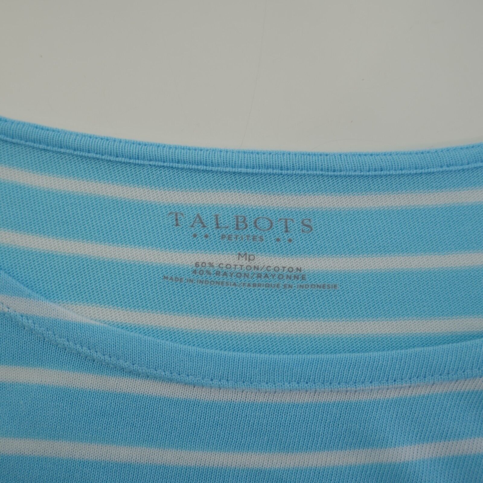 Talbots Talbots Teal Medium Horizontal Striped Scoop Neck Top / Shir Size M / US 6-8 / IT 42-44 - 4 Thumbnail