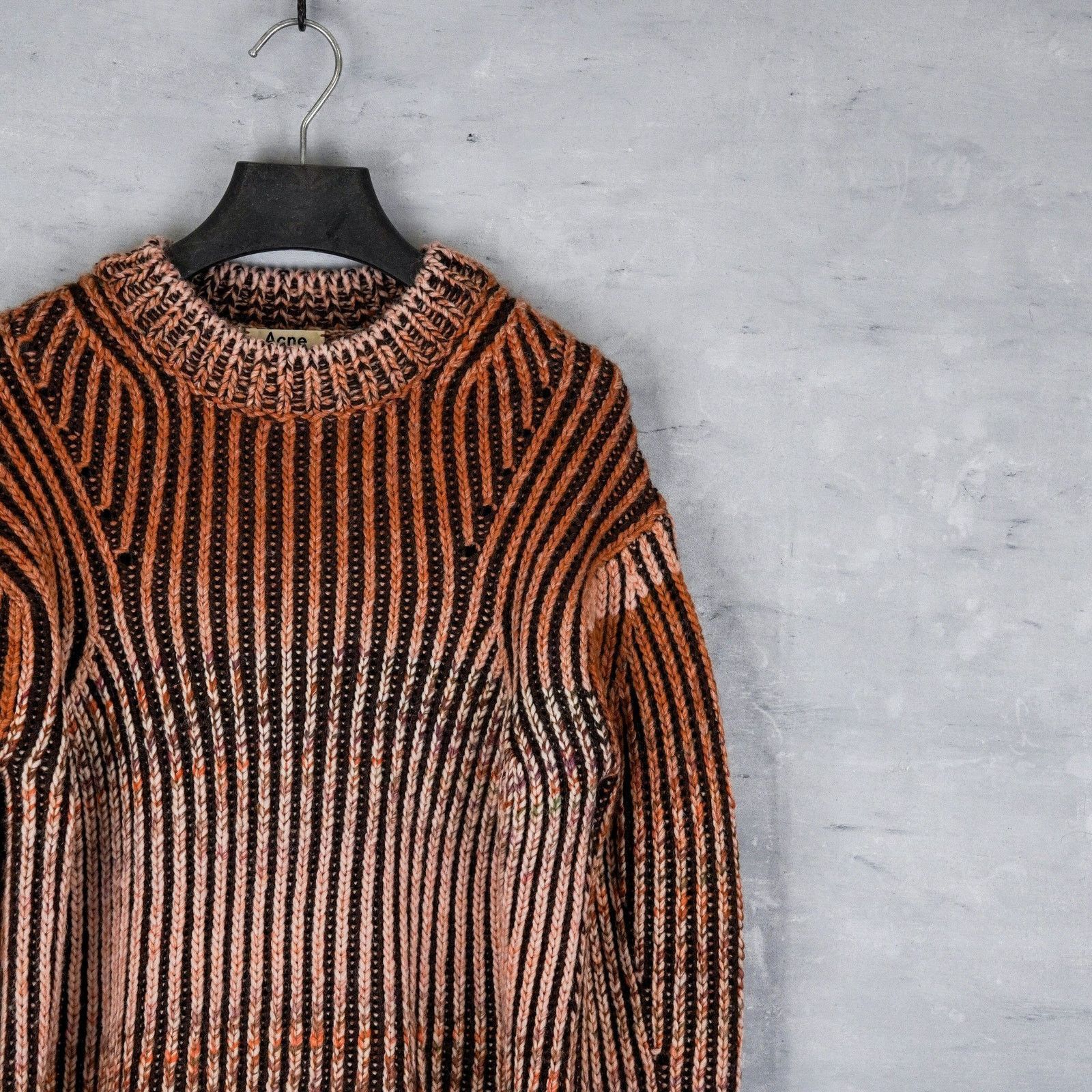 Acne Studios Acne studios brown ribbed knit wool blend jumper sweater Size S / US 4 / IT 40 - 2 Thumbnail