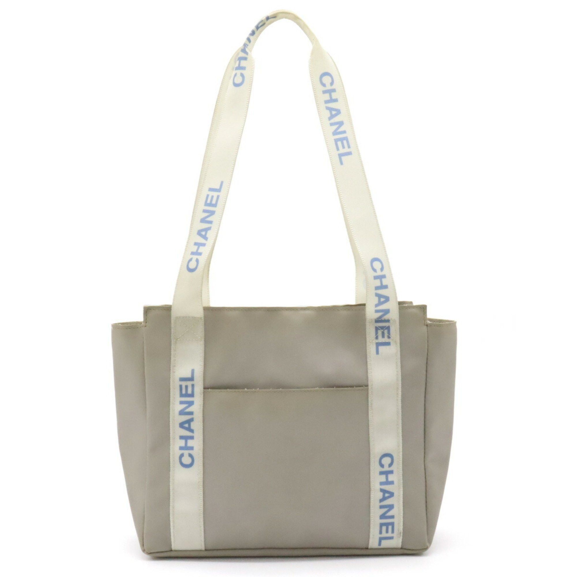 image of Chanel Sportsline Tote Bag Shoulder Nylon Gray White in Grey, Women's