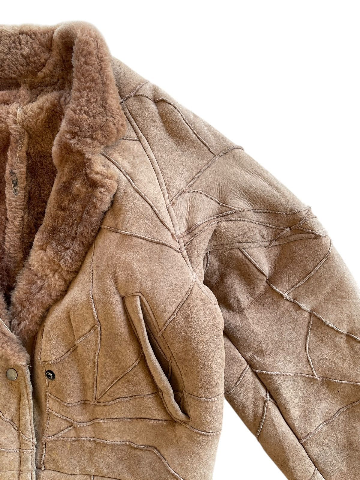 Vintage Patchwork Sheepskin Fur Cropped Jacket Size US M / EU 48-50 / 2 - 8 Thumbnail