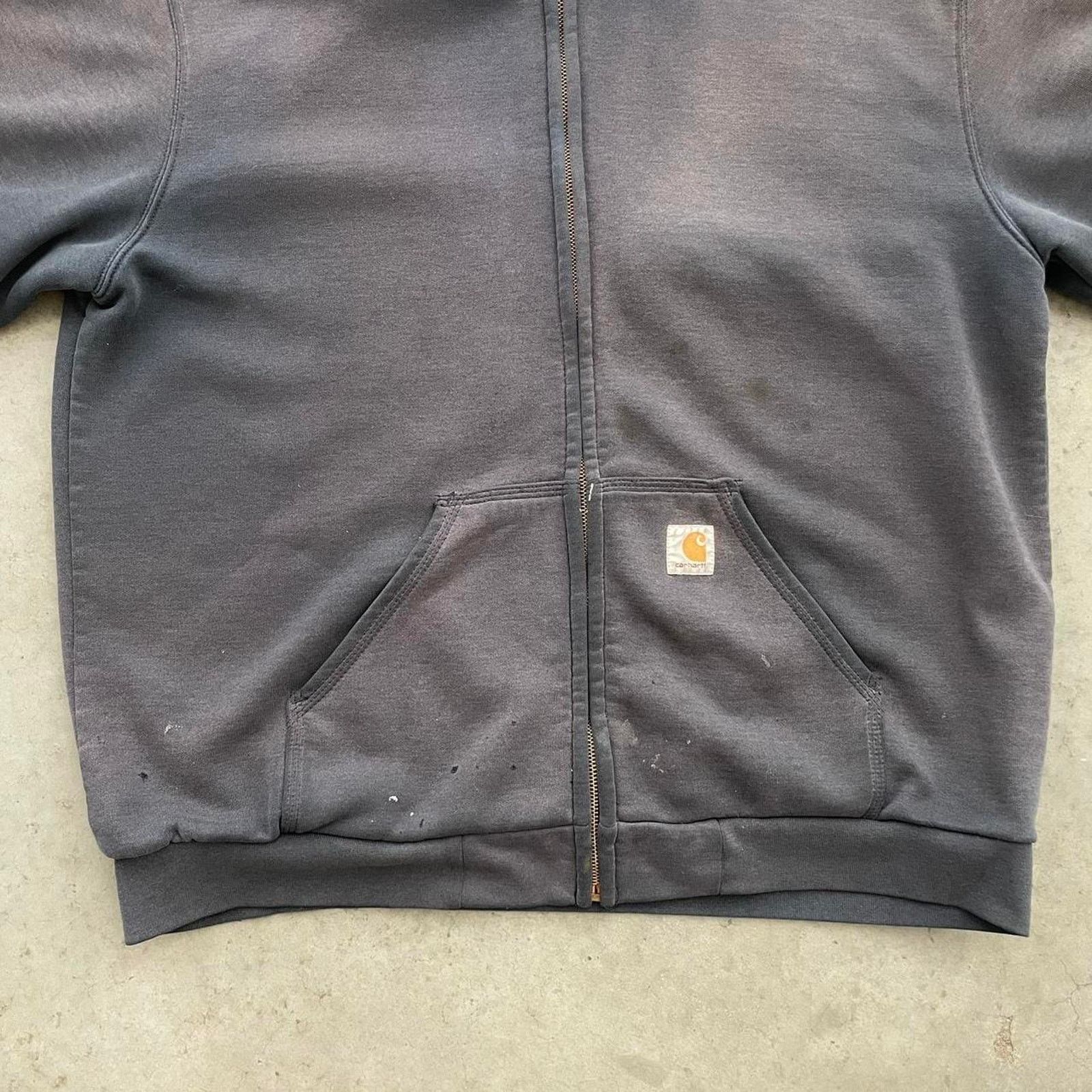 Carhartt Vintage Carhartt Distressed Heavy Navy Hoodie Size US L / EU 52-54 / 3 - 4 Thumbnail