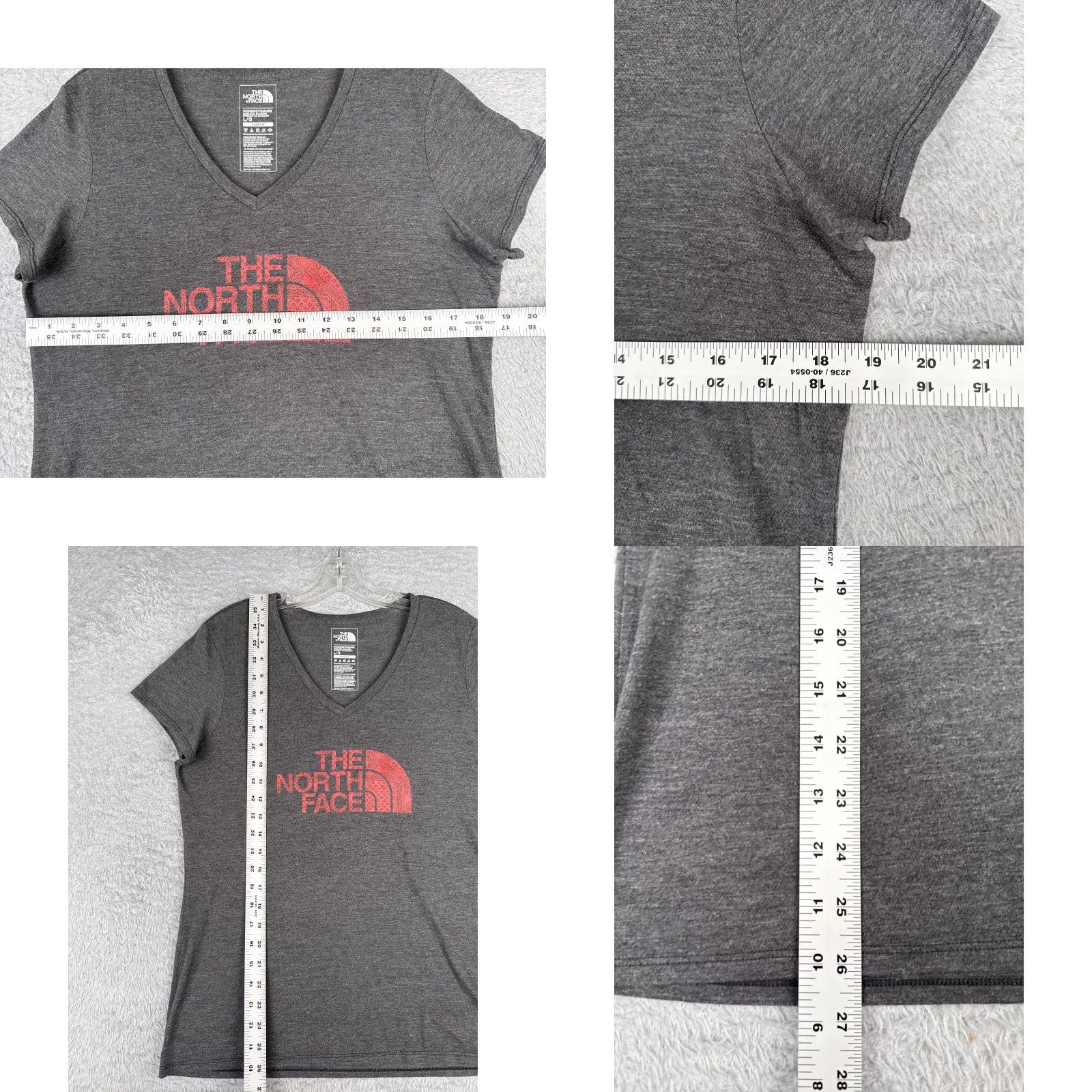 The North Face The North Face Shirt Women Large Gray Short Sleeve V-Neck Poly Blend Slim READ Size L / US 10 / IT 46 - 8 Thumbnail