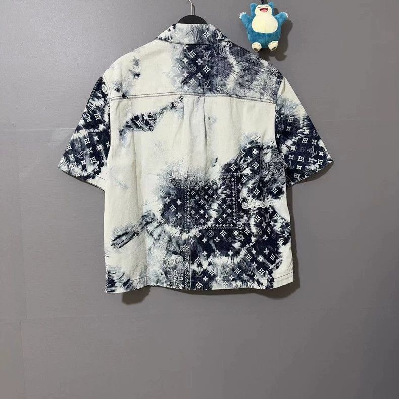 Louis Vuitton LOUIS VUITTON Denim Cashew Flower Tie-Dye Full Logo Short S Size US XL / EU 56 / 4 - 2 Thumbnail