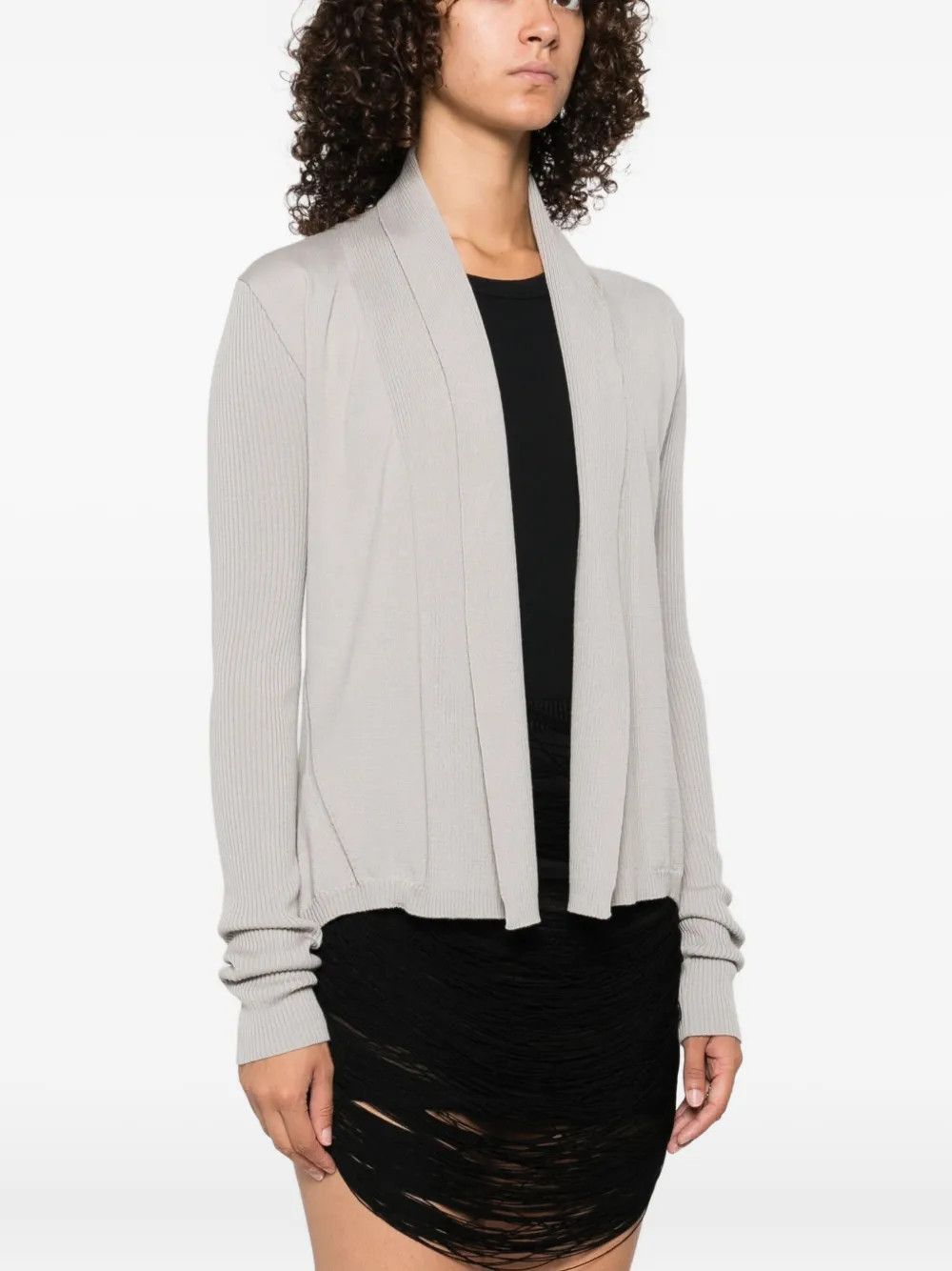 Rick Owens o1y0126 Cardigan in Light Gray Size L / US 10 / IT 46 - 2 Thumbnail