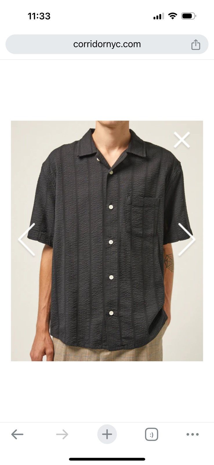 Corridor Corridor seersucker shirt black Size US XS / EU 42 / 0 - 9 Thumbnail