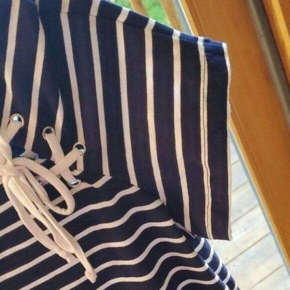 Vintage Anthony Richards Striped Decorative Neck Closure Short Sleev Size S / US 4 / IT 40 - 4 Thumbnail