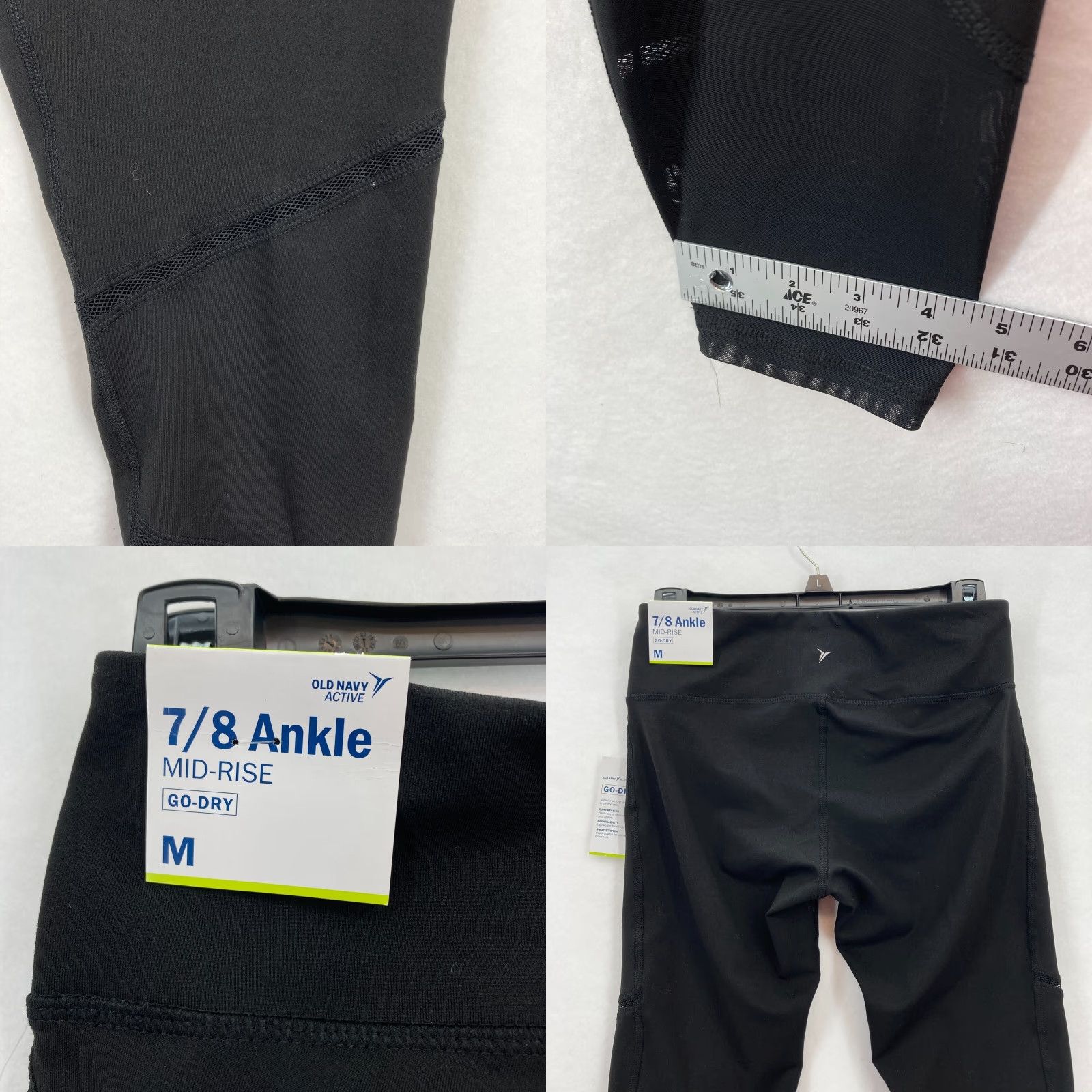 Old Navy Old Navy Active Leggings Women's Medium Black Quick Dry Stretch Skinny Ankle NWT Size 32" / US 10 / IT 46 - 8 Thumbnail