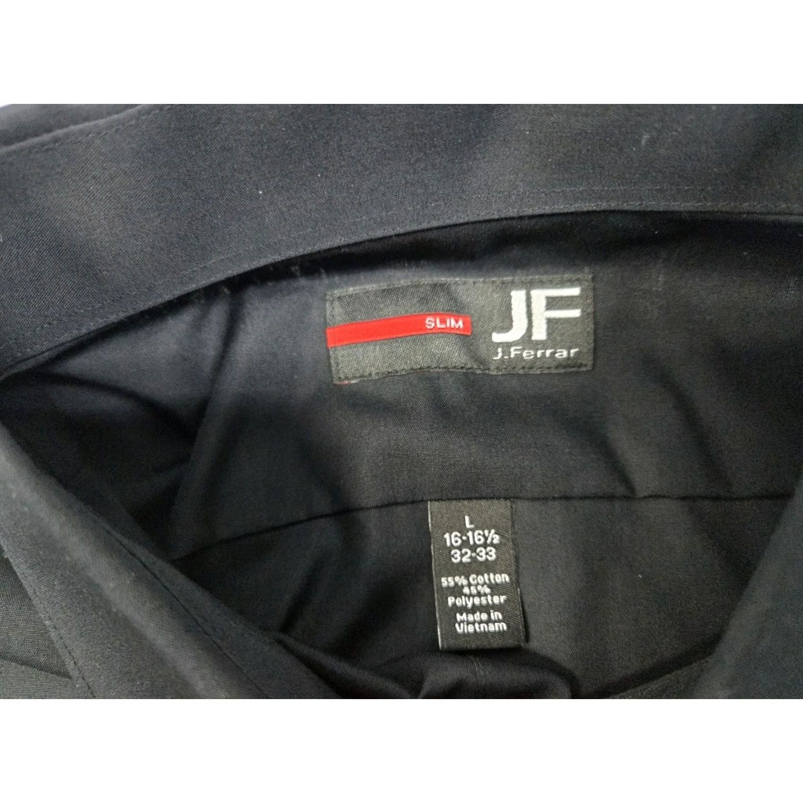 Vintage NWT J.Ferrari Mens Long Sleeve Slim Fit Black Shirt Size L 16-16.5/32-33 #8010 Size US L / EU 52-54 / 3 - 4 Thumbnail