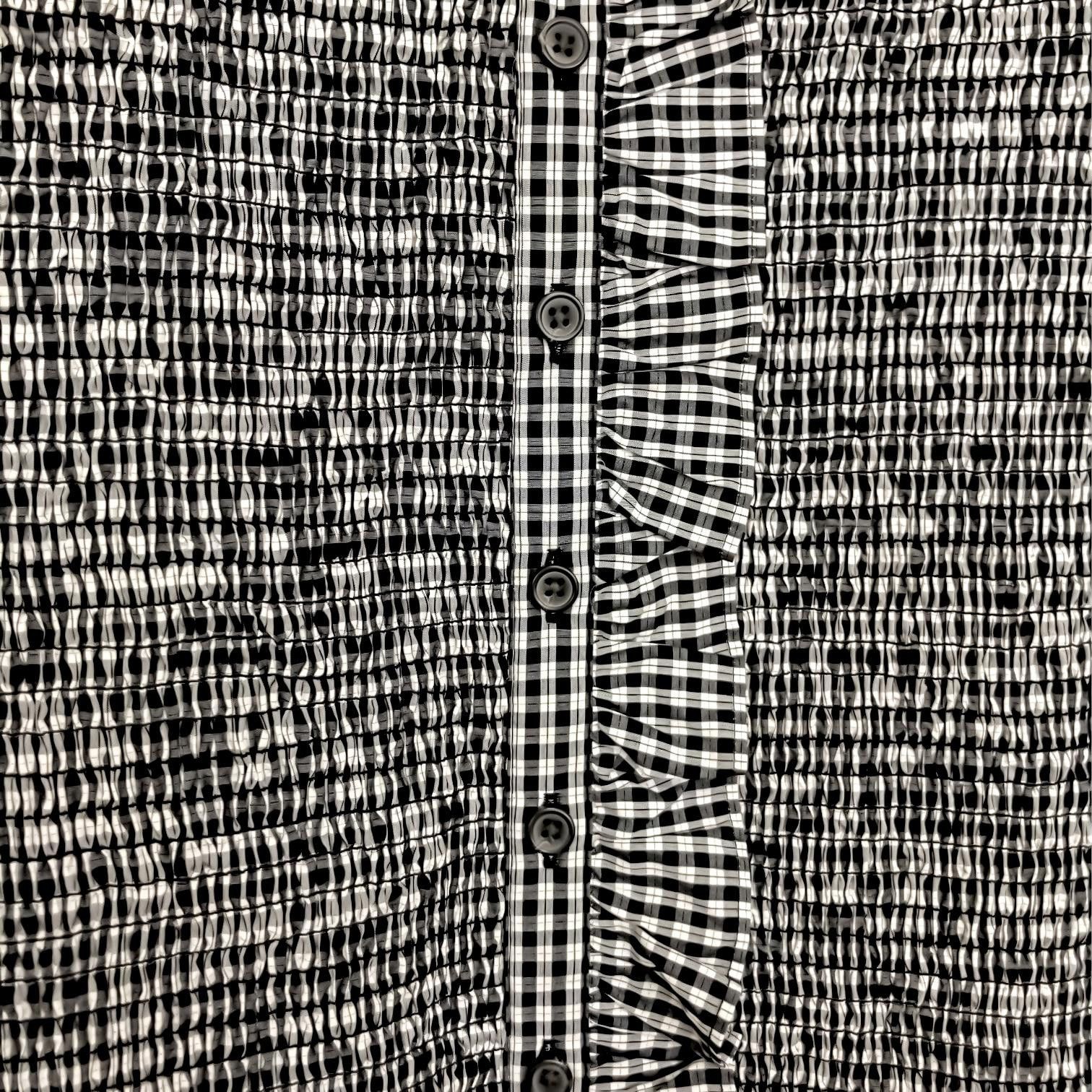 J.Crew J.Crew Organic Cotton Gingham Ruffle Shirt Dress - XS Size XS / US 0-2 / IT 36-38 - 4 Thumbnail