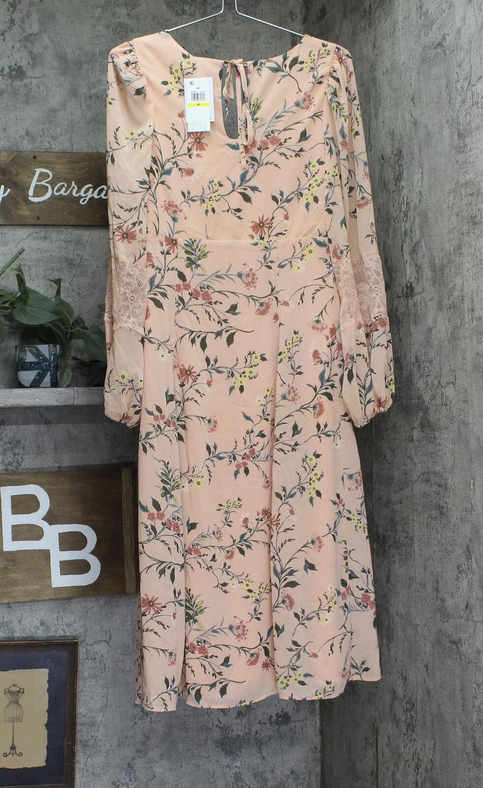 Other Nwt Tinsel Lace-trim Floral Print Midi Dress Pink Multi M Size M / US 6-8 / IT 42-44 - 2 Thumbnail