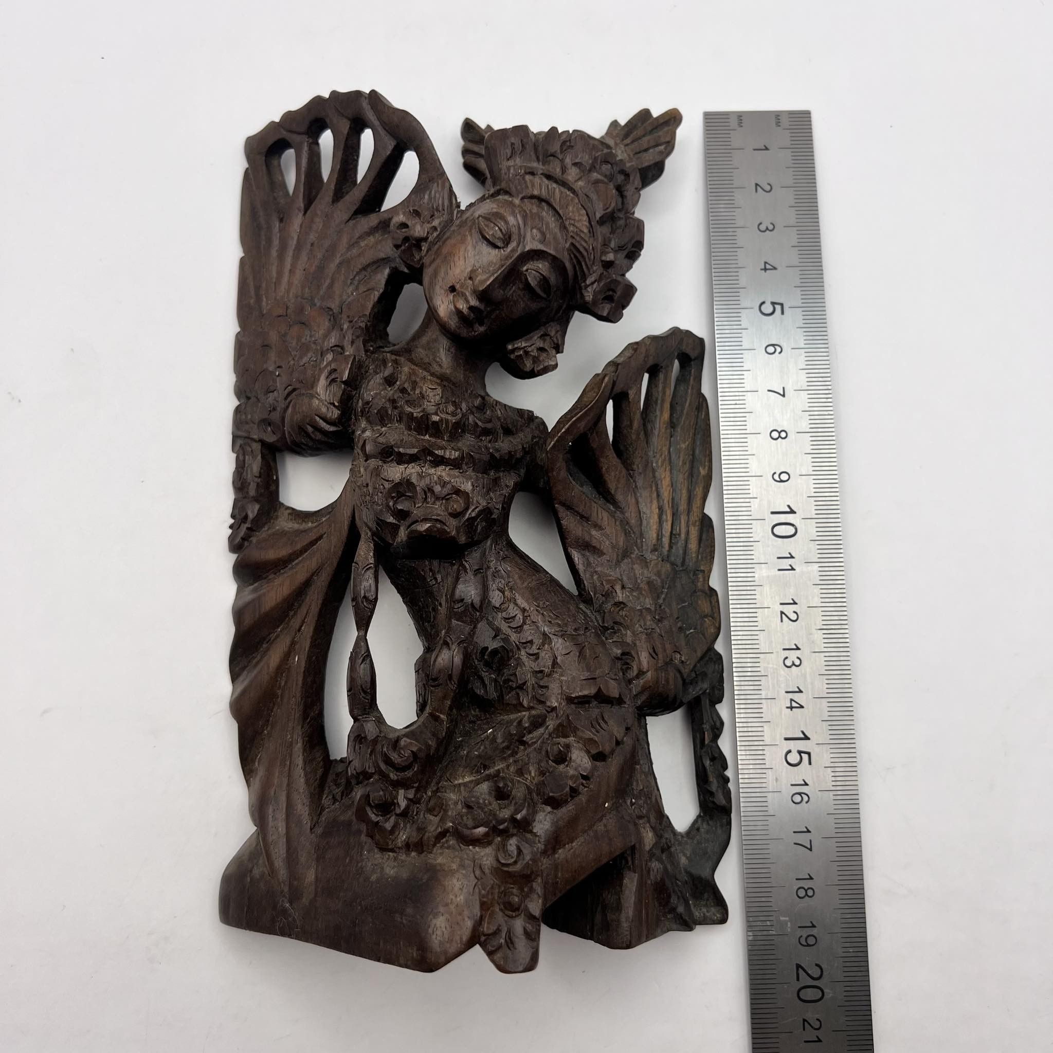 Handmade Antique Balinese Asian Hindu Saraswati Hand Carved Figure Size ONE SIZE - 6 Thumbnail