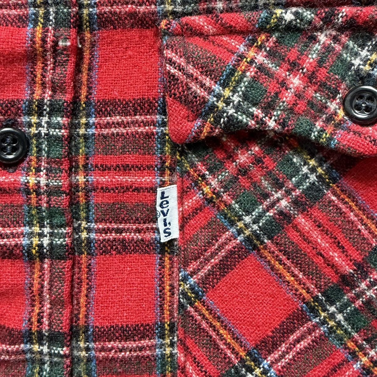 Levi's Vintage 1980s 80s Levi’s Plaid Wool Blend Flannel Shirt L Size US L / EU 52-54 / 3 - 4 Thumbnail