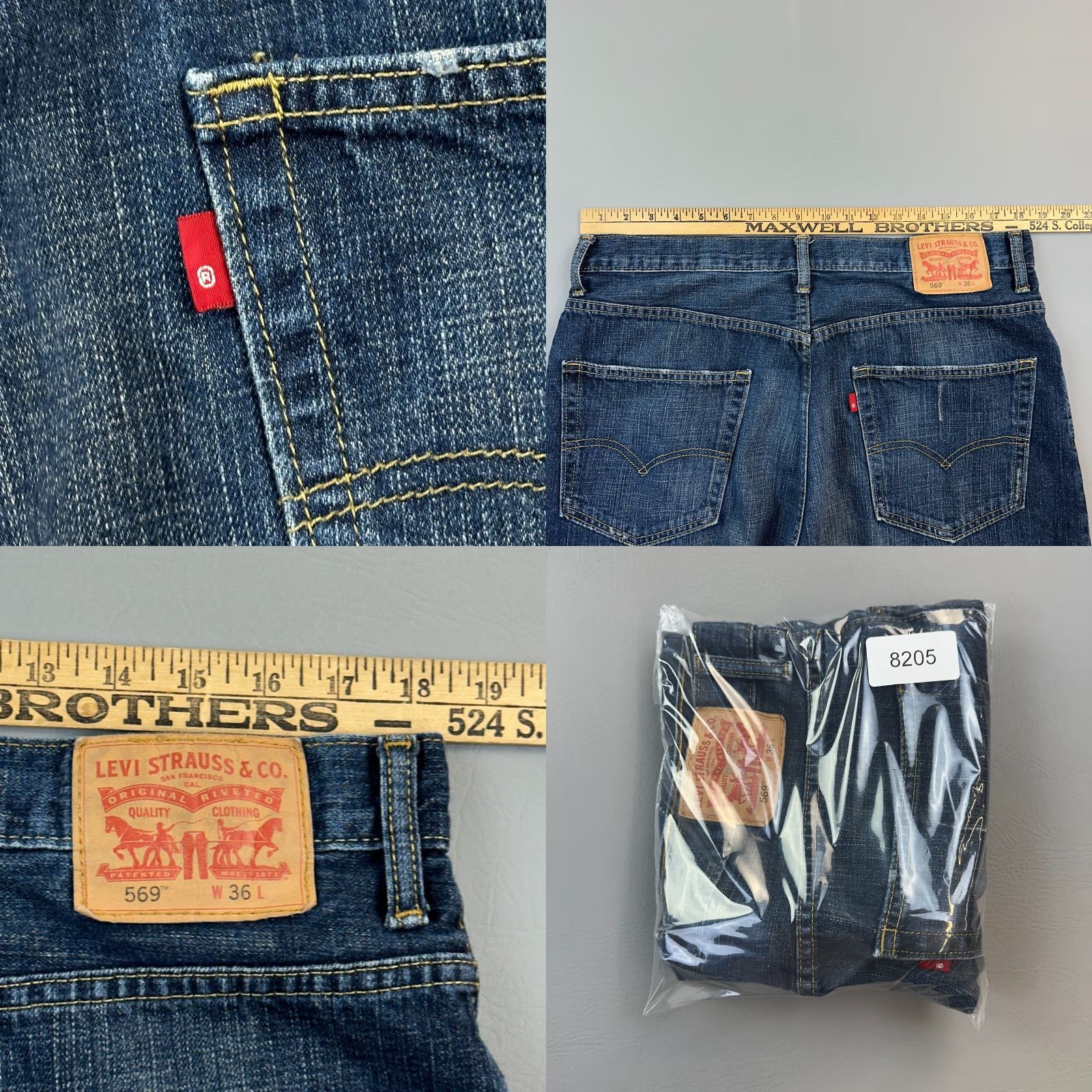 Levi's VINTAGE Levi's 569 Shorts Mens 36 Blue Dark Wash Denim Loose Straight Skate Jorts Size US 36 / EU 52 - 8 Thumbnail