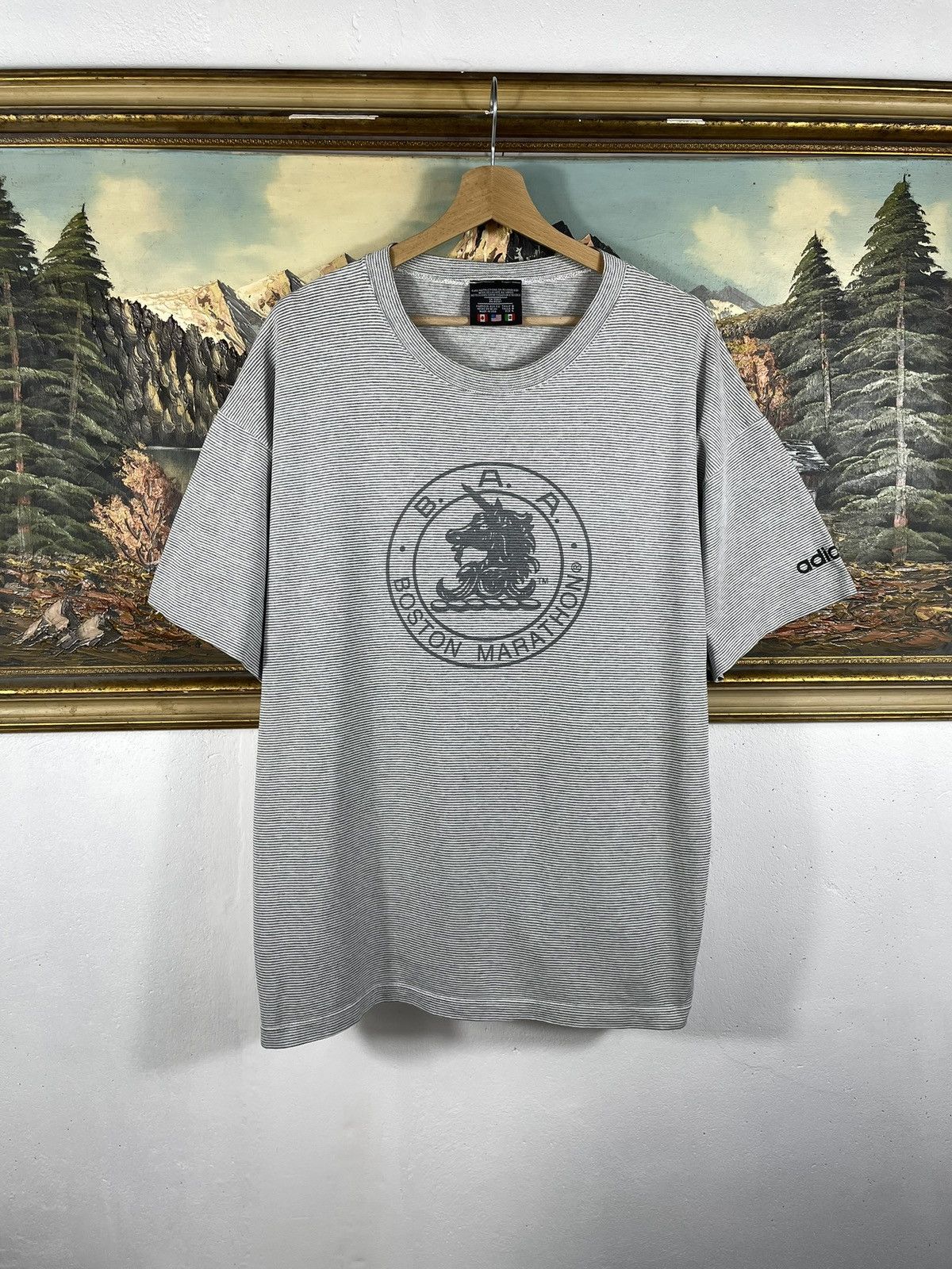 Adidas × Vintage Adidas Vintage Retro 90s T-shirt Tees Boston Marathon Baggy Size US L / EU 52-54 / 3 - 1 Thumbnail
