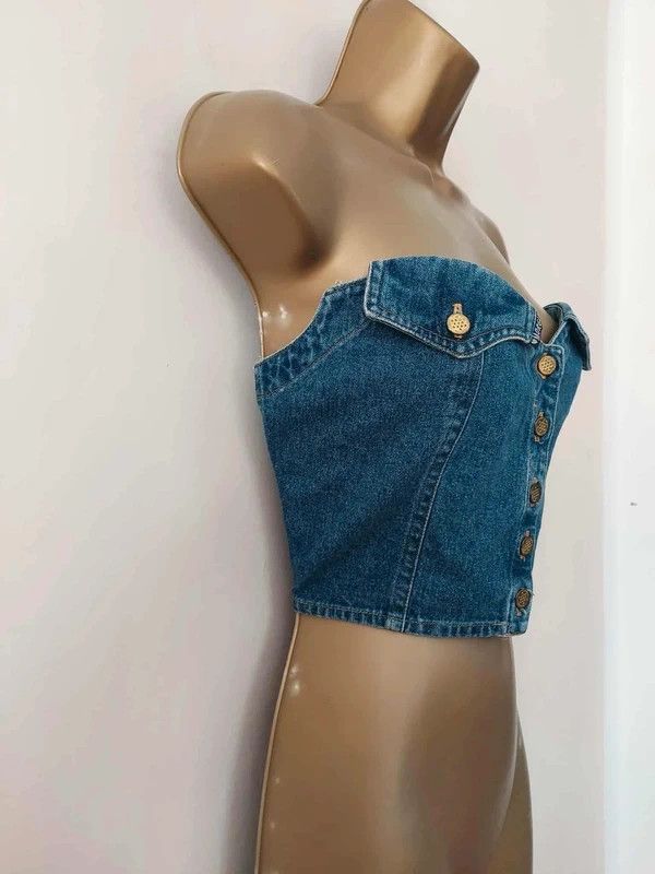 Vintage Vintage denim tube top Size M / US 6-8 / IT 42-44 - 6 Thumbnail