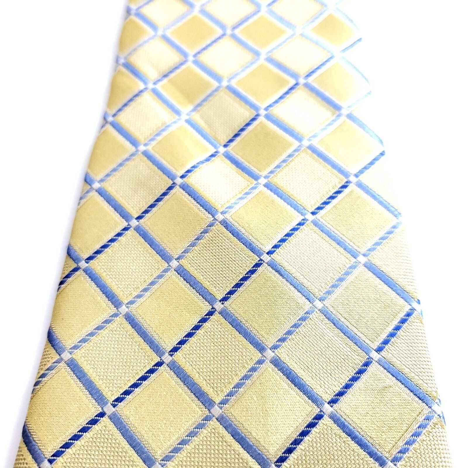 Arrow Arrow Yellow Blue Plaid Woven Silk Tie Size ONE SIZE - 2 Thumbnail
