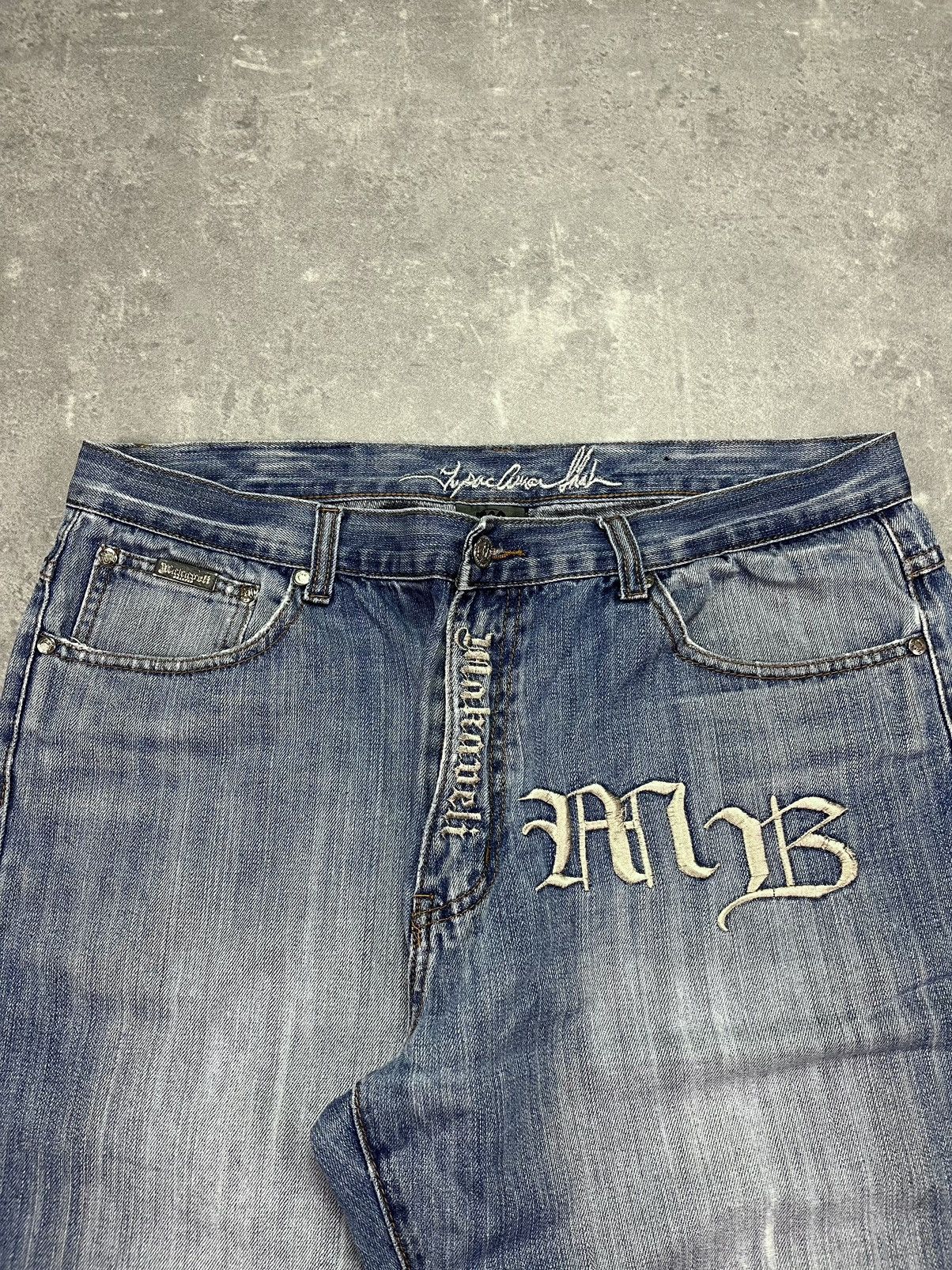 Makaveli Makaveli Fleur De Lis Printed Baggy Denim Shorts Jorts 36 Size US 36 / EU 52 - 5 Thumbnail