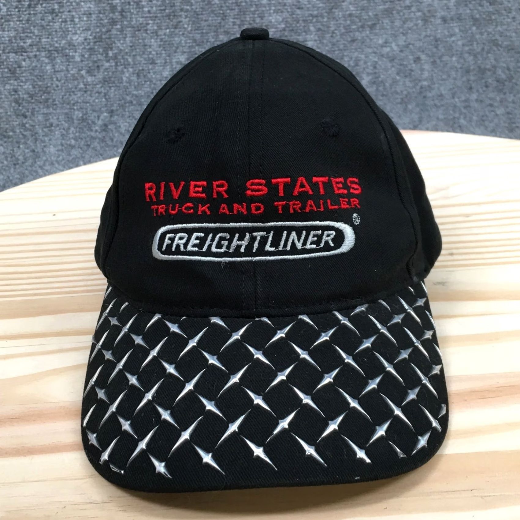 Vintage Freightliner River States Baseball Cap Hat Black Strapback OSFA Unbranded Men Cotton Canvas Adjustable Vintage No Size ONE SIZE - 3 Thumbnail
