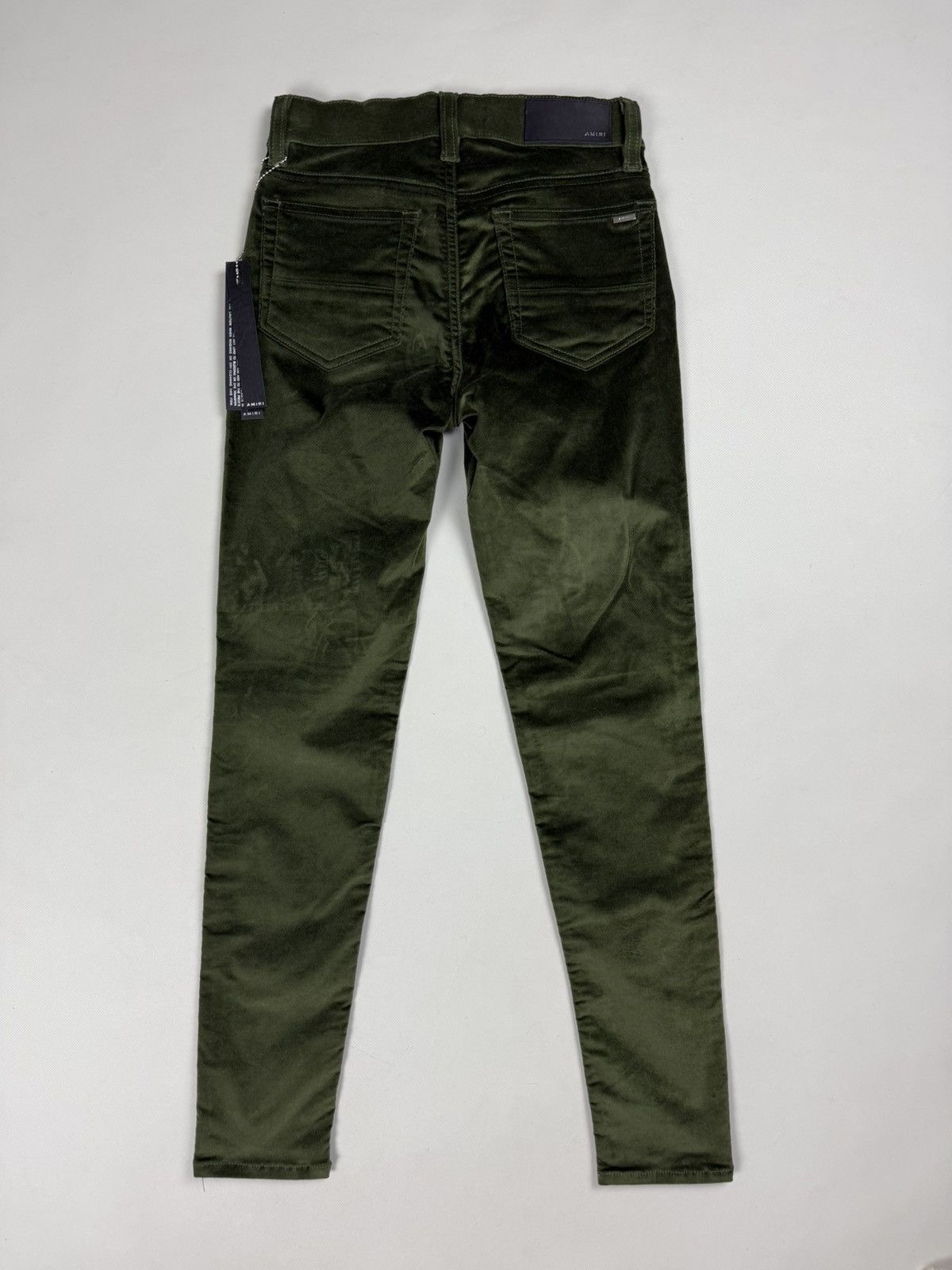 Amiri BNWT Amiri Skinny Stack Military Green Velour Pants Trousers Size 25" / US 0 / IT 36 - 16 Thumbnail
