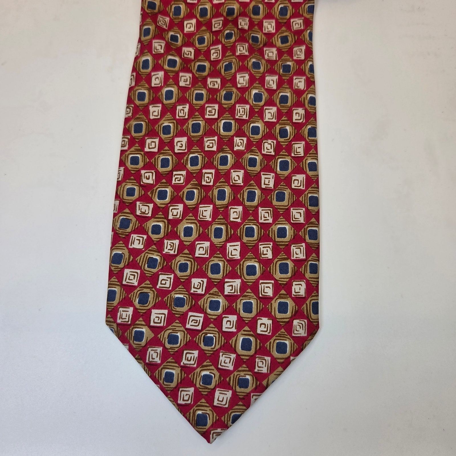 Vintage Vintage Alta Moda Cervino Silk Geometric Tie Size ONE SIZE - 3 Thumbnail