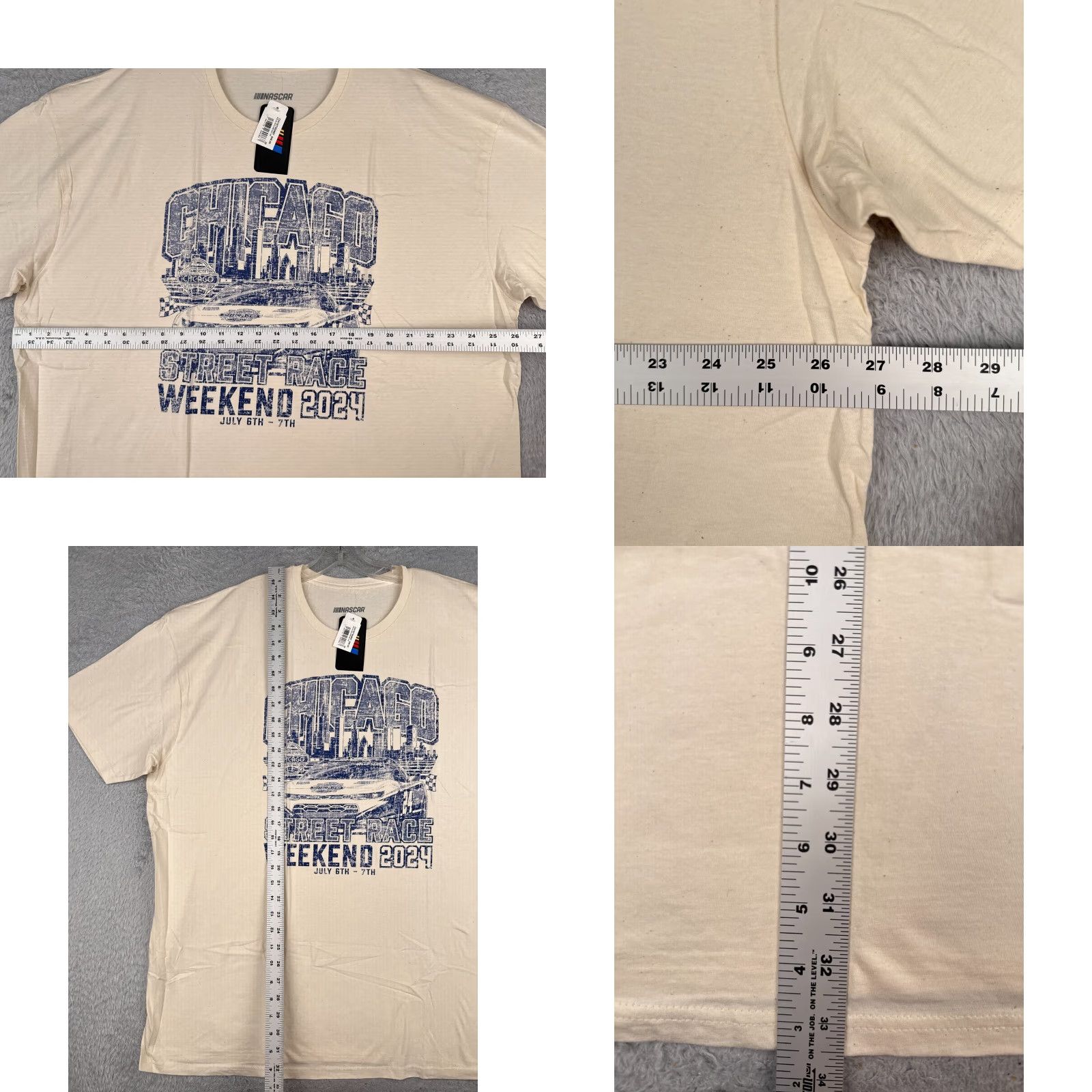 NASCAR Nascar Chicago Street Race Shirt Adult 3XL Ivory Cotton Short Sleeve Men’s T-Shirt Racing Cars Outdoor 2020s Mens Size US XXL / EU 58 / 5 - 8 Thumbnail
