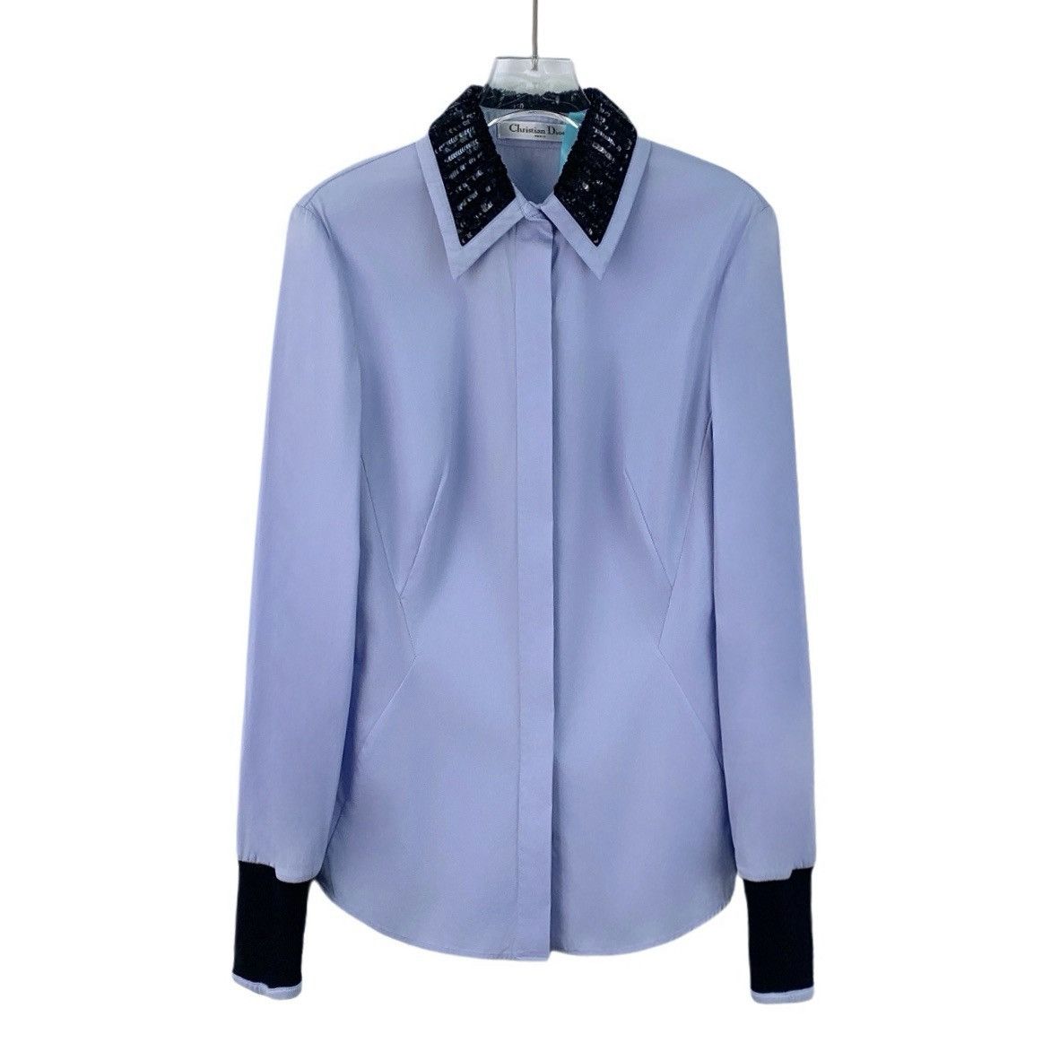 Dior Dior Blue Sequin Decorated Collared Long Sleeve Shirt K26WX Size XS / US 0-2 / IT 36-38 - 1 Thumbnail