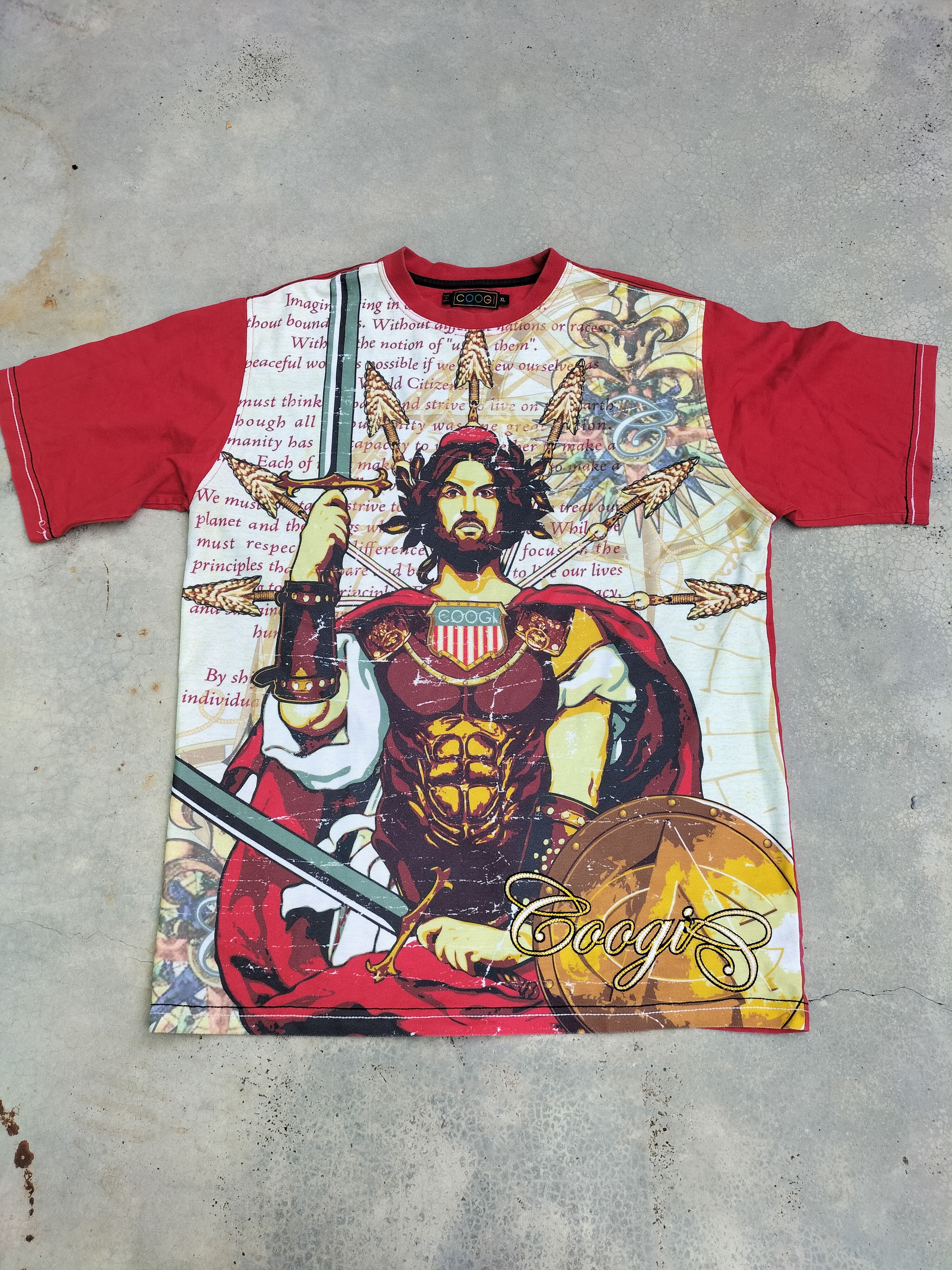 Coogi Vintage Coogi Overprint Jesus Troy Fashion Holy god Romans Size US XL / EU 56 / 4 - 1 Thumbnail