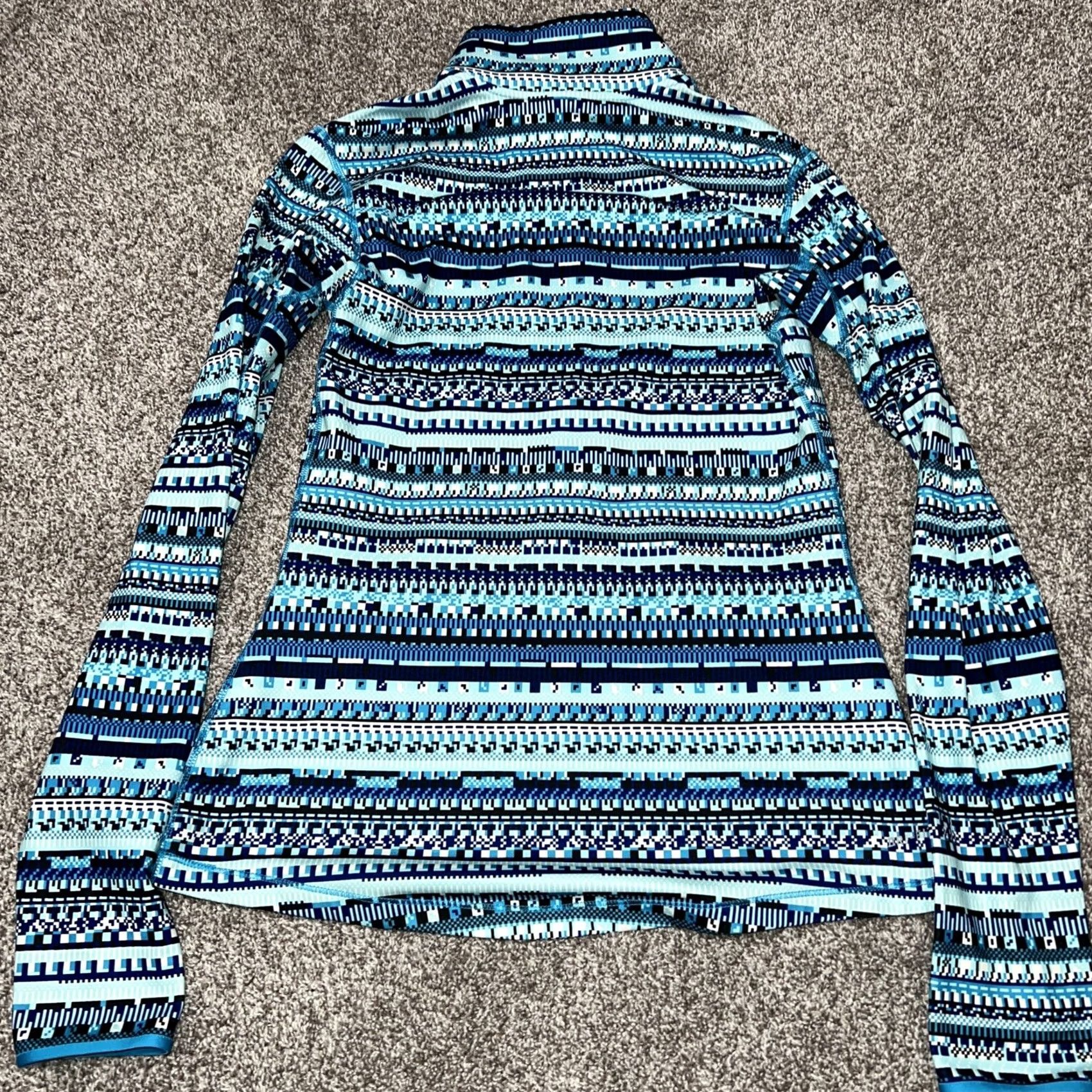 Nike Nike Pro Dri-Fit Blue Geometric Half Zip Pullover Womens M Pullover Geometric Nike Dri-Fit Blue Geometric Half Zip Pullover Womens M Size M / US 6-8 / IT 42-44 - 4 Thumbnail