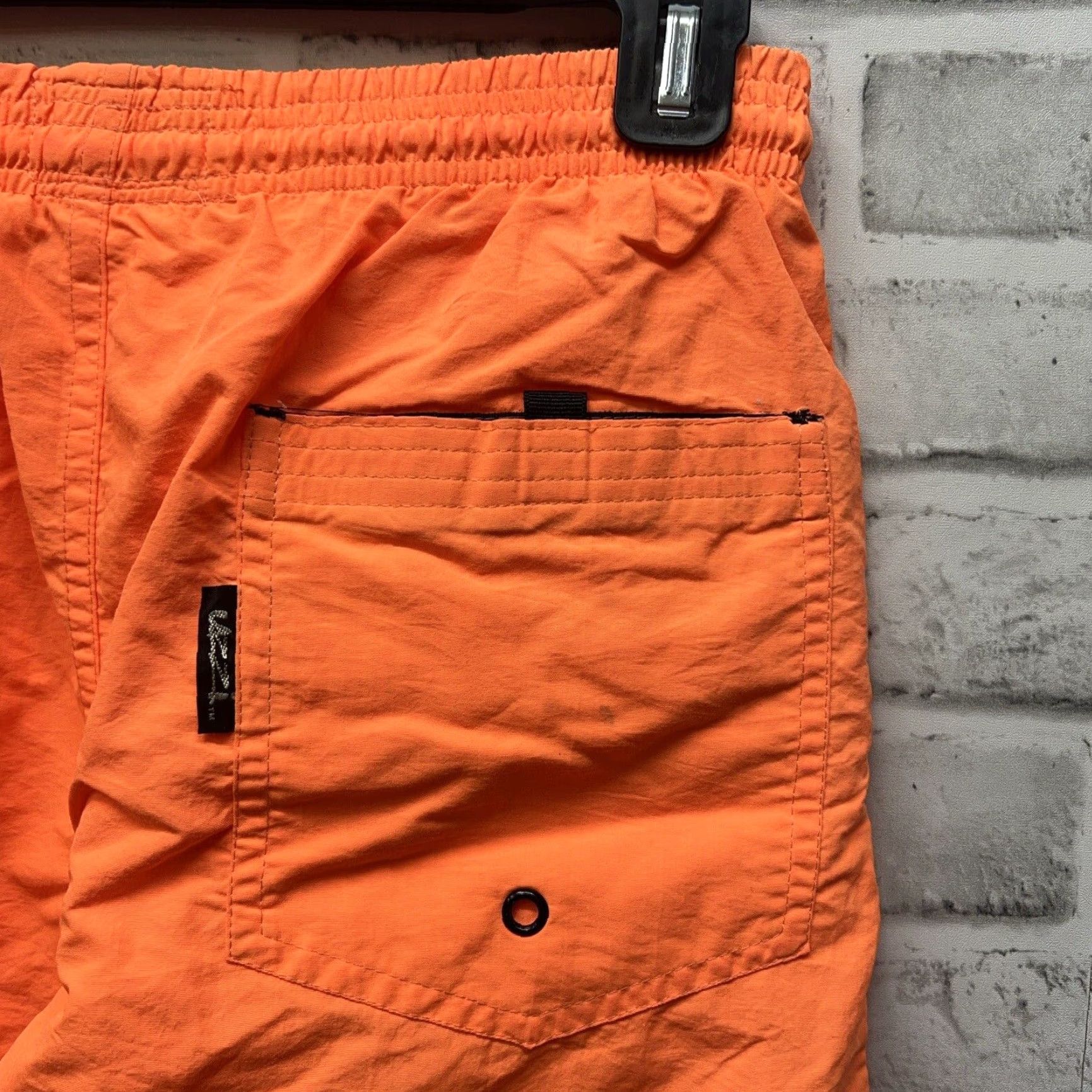 FUZZI VINTAGE Uzzi Neon Orange Nylon Breakdance Jogger Pants Mens Size S 1980s 90s 90s Dance Activewear Orange Mens Size US 29 - 3 Thumbnail