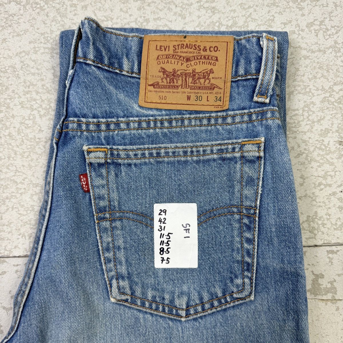 Levi's × Vintage 1996 Vintage Levis 510 Blue Jeans Cat Patch Jeans- sf1 Size US 29 - 13 Thumbnail