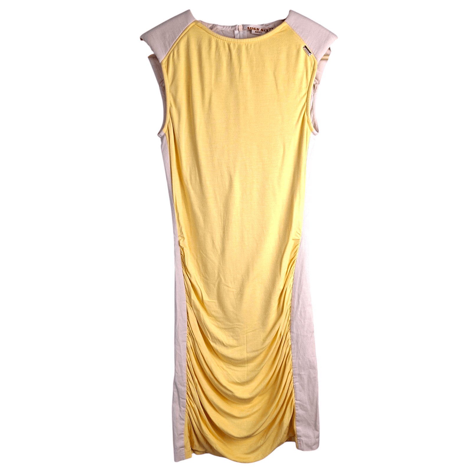Miss Sixty MISS SIXTY Vintage Yellow Ruched Mini Dress Size S Size S / US 4 / IT 40 - 1 Thumbnail