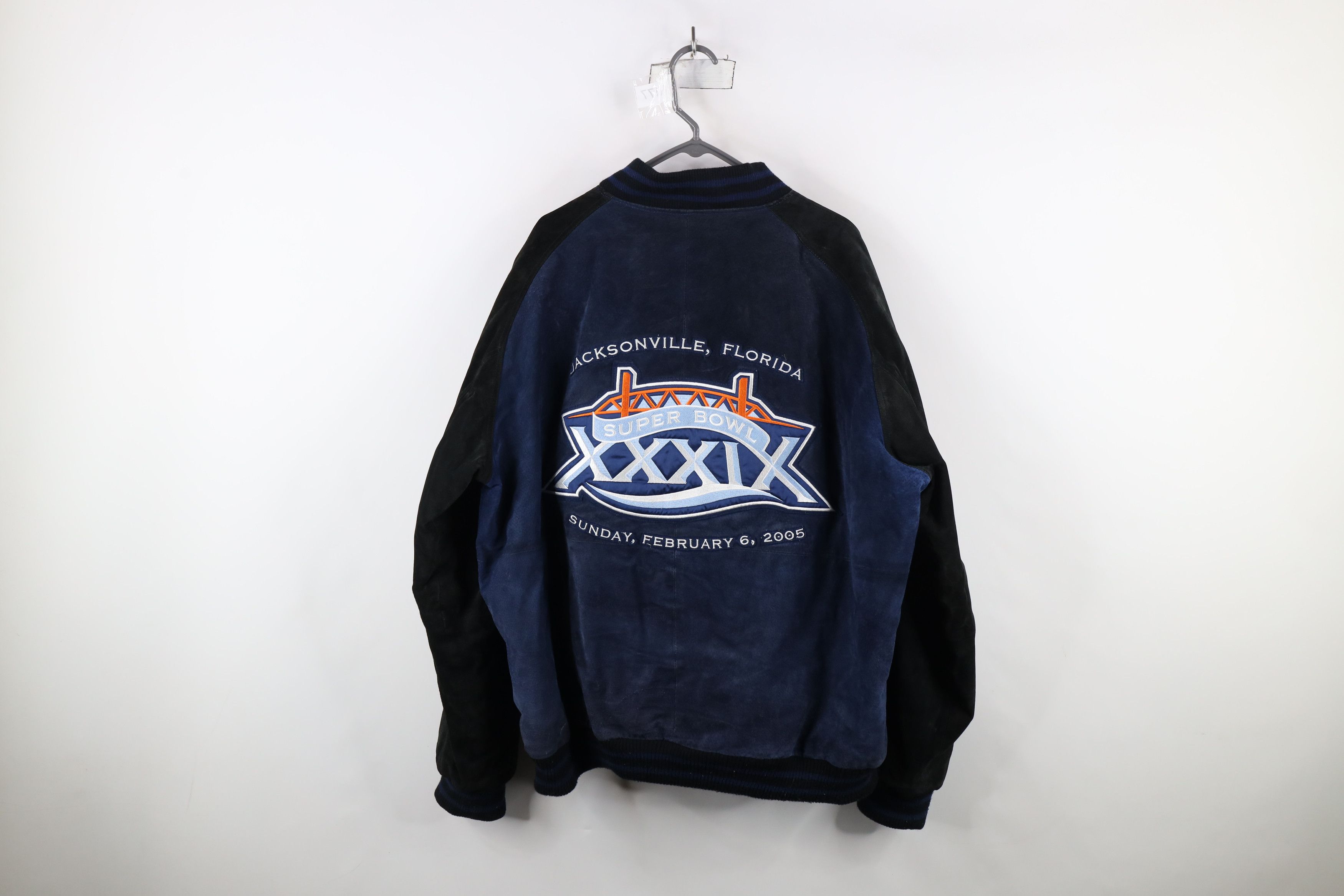 Vintage Vintage Y2K 2005 Super Bowl Suede Leather Bomber Jacket Size US XXL / EU 58 / 5 - 13 Thumbnail