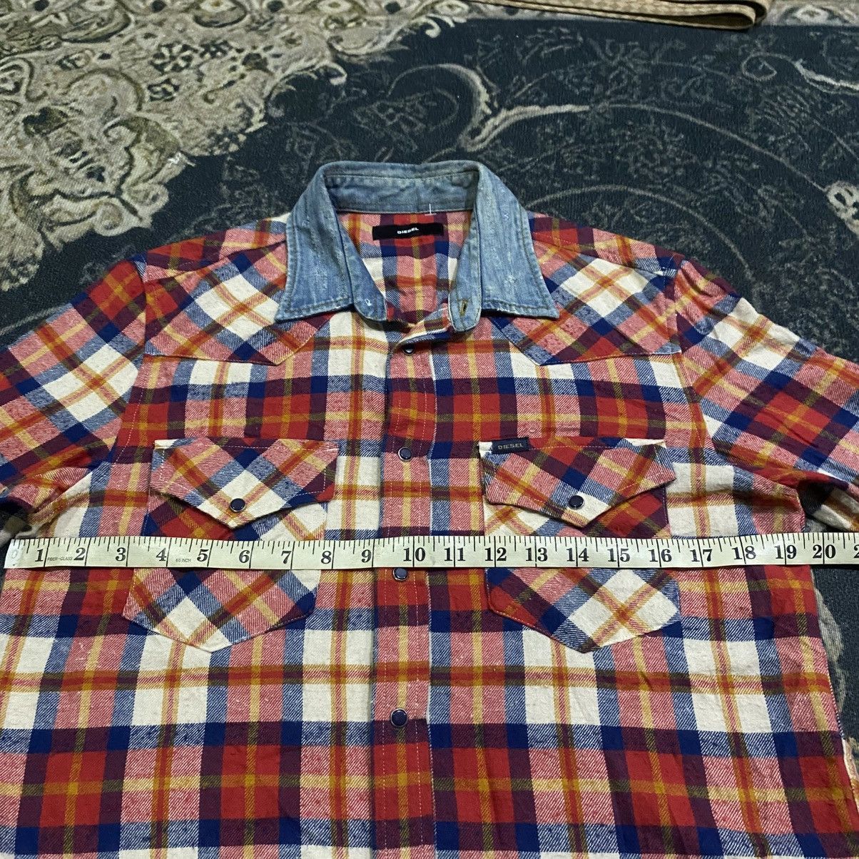 Diesel Diesel Red Camicia Western Flannel Snap Button Denim Collar Size US S / EU 44-46 / 1 - 12 Thumbnail