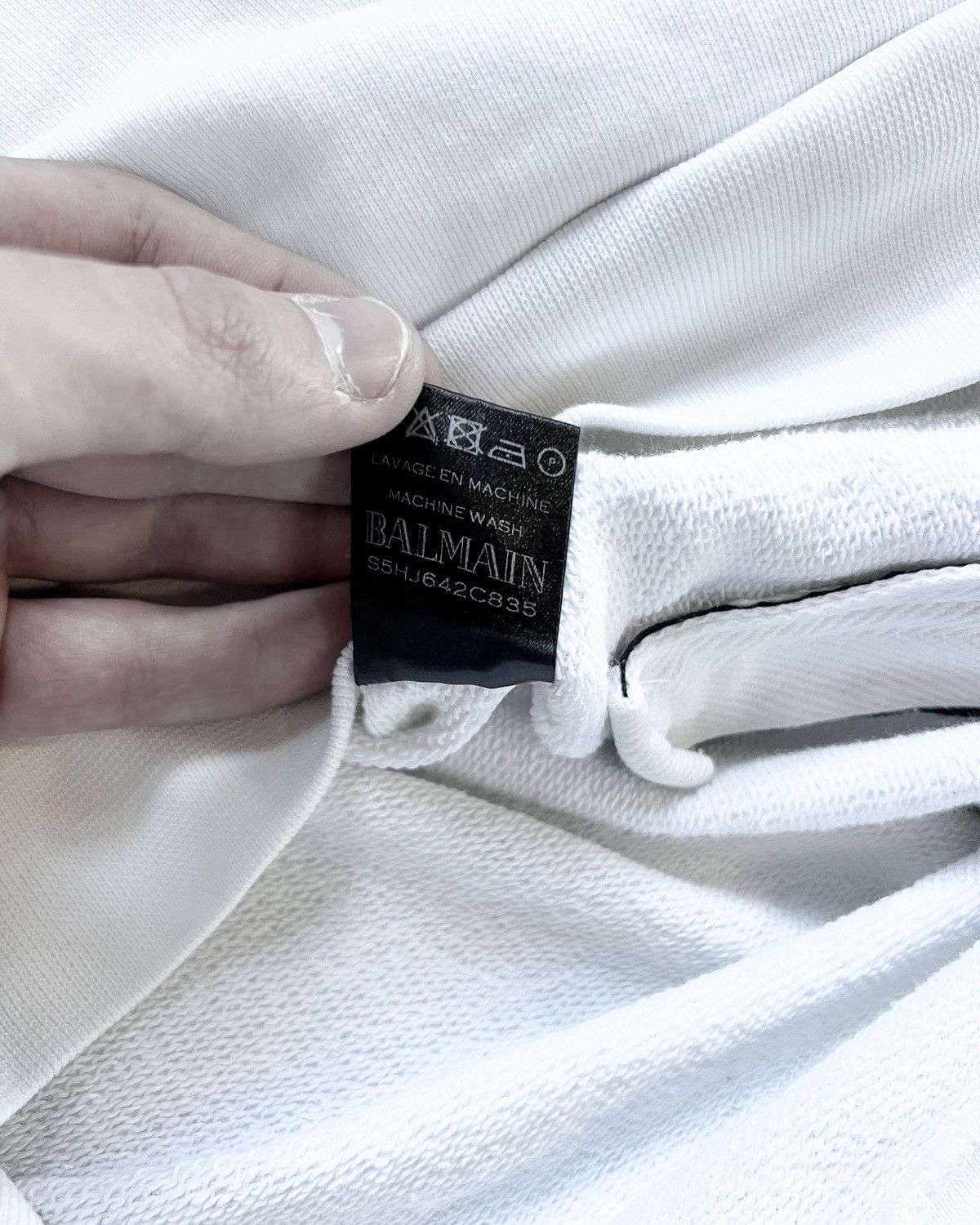 Balmain WHITE SIDE ZIP HOODIE Size US M / EU 48-50 / 2 - 7 Thumbnail