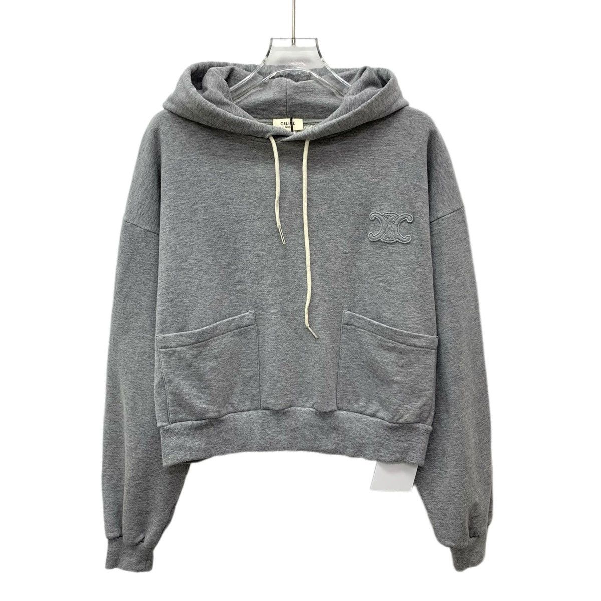 Celine Celine Gray Triomphe Embroidered Hooded Sweatshirt K26WX Size M / US 6-8 / IT 42-44 - 1 Thumbnail