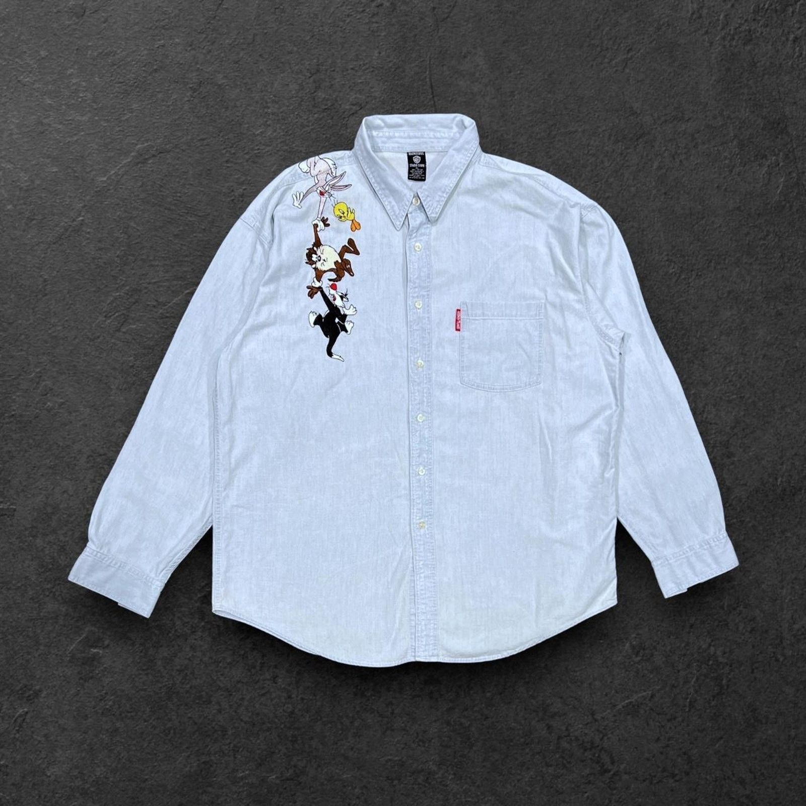Warner Bros Warner Bros. (90s) Looney Tunes Embroidered Button-Up Shirt Size US XL / EU 56 / 4 - 1 Thumbnail