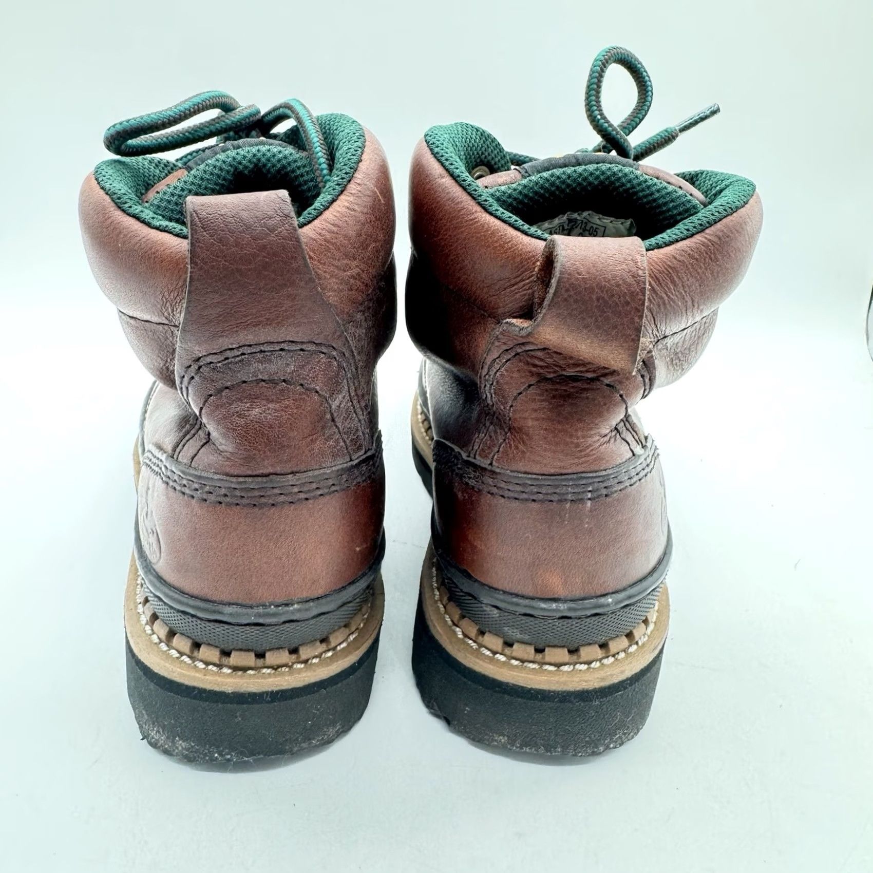 Vintage Georgia Boot Work Boot F243-05 Leather Steel Toe Lace-up Round Toe Brown Men 7 Medium Vintage No F2413-05 Size US 7 / EU 40 - 4 Thumbnail