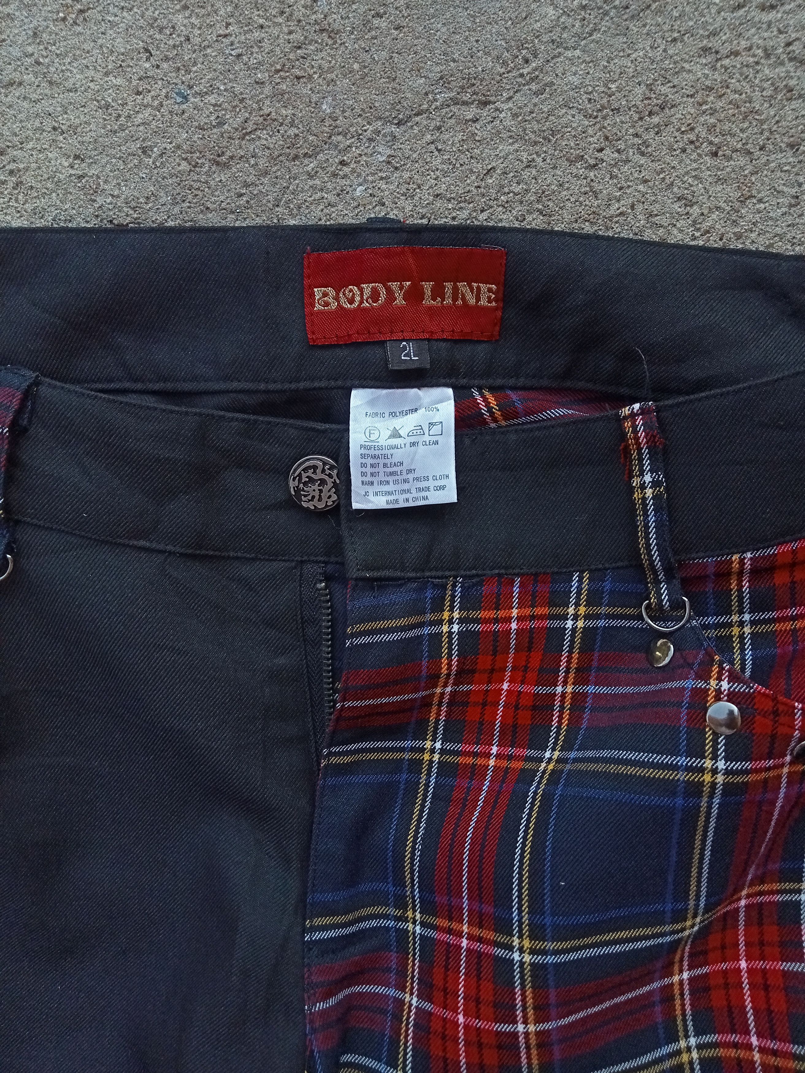 Japanese Brand Body line Combine checked pants nice design style punk Size 28" / US 6 / IT 42 - 4 Thumbnail