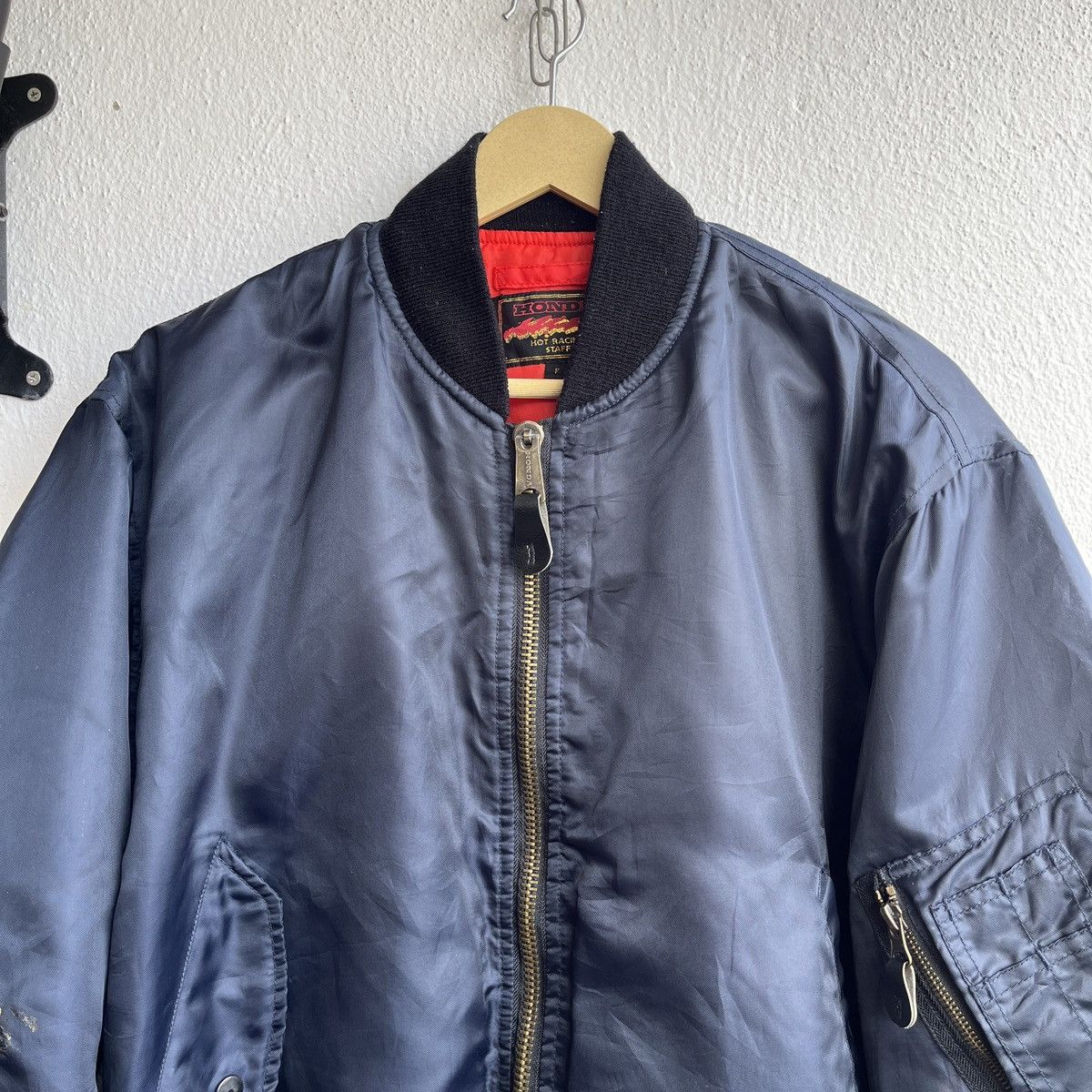 Honda × Vintage VINTAGE 80s HONDA HOT RACING STAFF BOMBER JACKET Size US L / EU 52-54 / 3 - 19 Thumbnail
