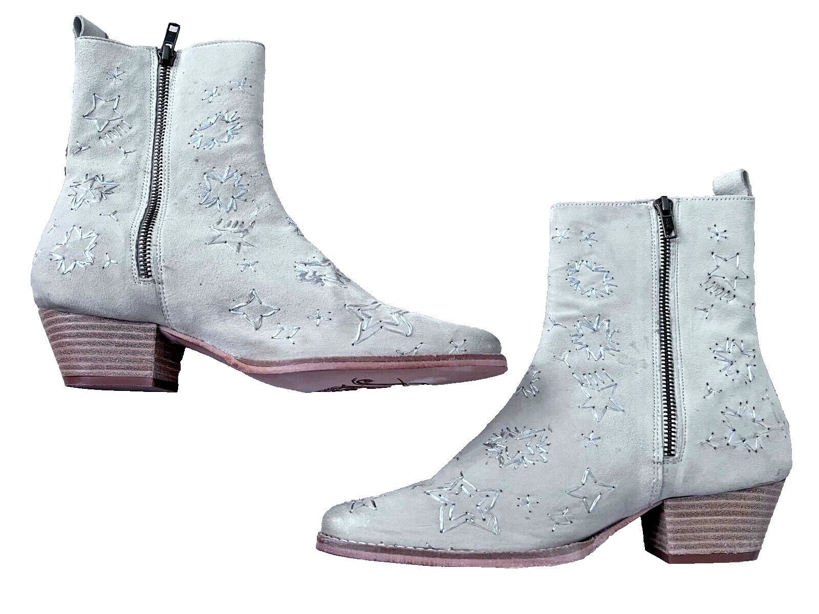 Free People Free People Star Bowers Embroidered Boots Stone ( 38 ) Size US 8 / IT 38 - 4 Thumbnail