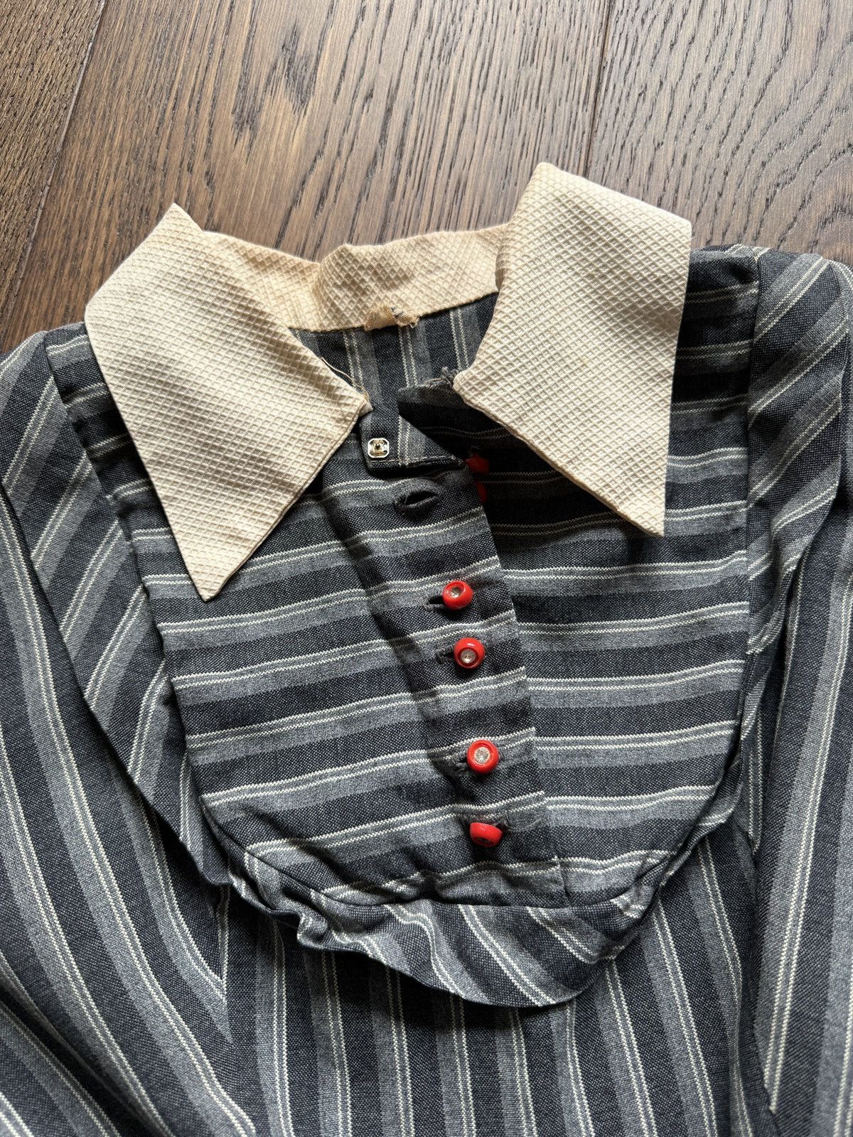 Vintage Vintage 50s Pinstripe Pointed Collared Dress Size S / US 4 / IT 40 - 4 Thumbnail