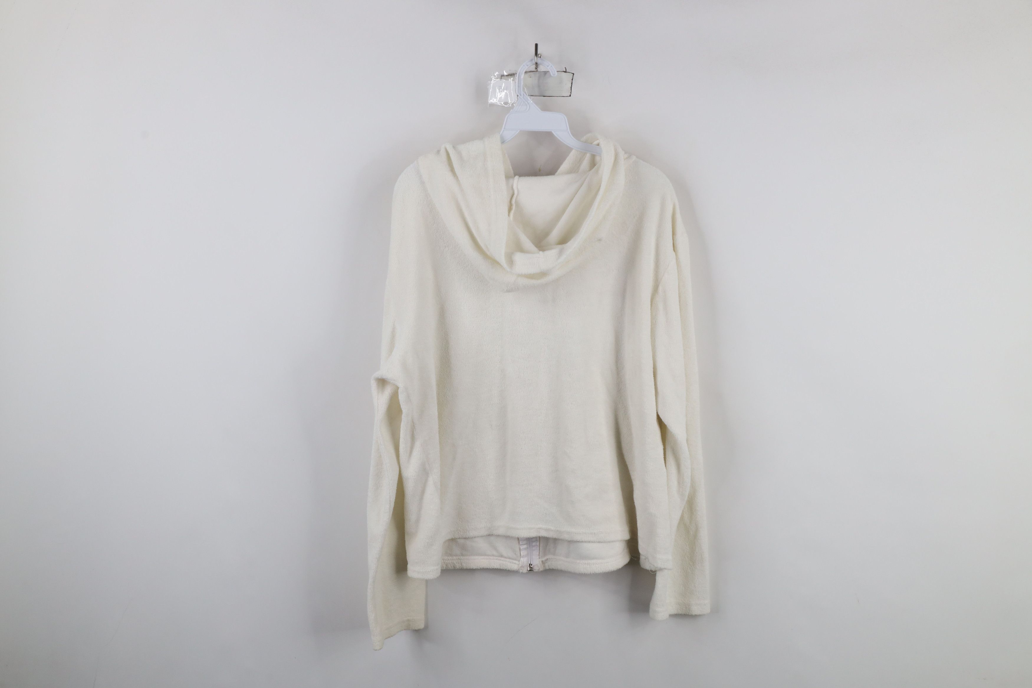 Vintage Vintage 90s Y2K Babydoll Terry Cloth Hoodie White USA Size XL / US 12-14 / IT 48-50 - 13 Thumbnail