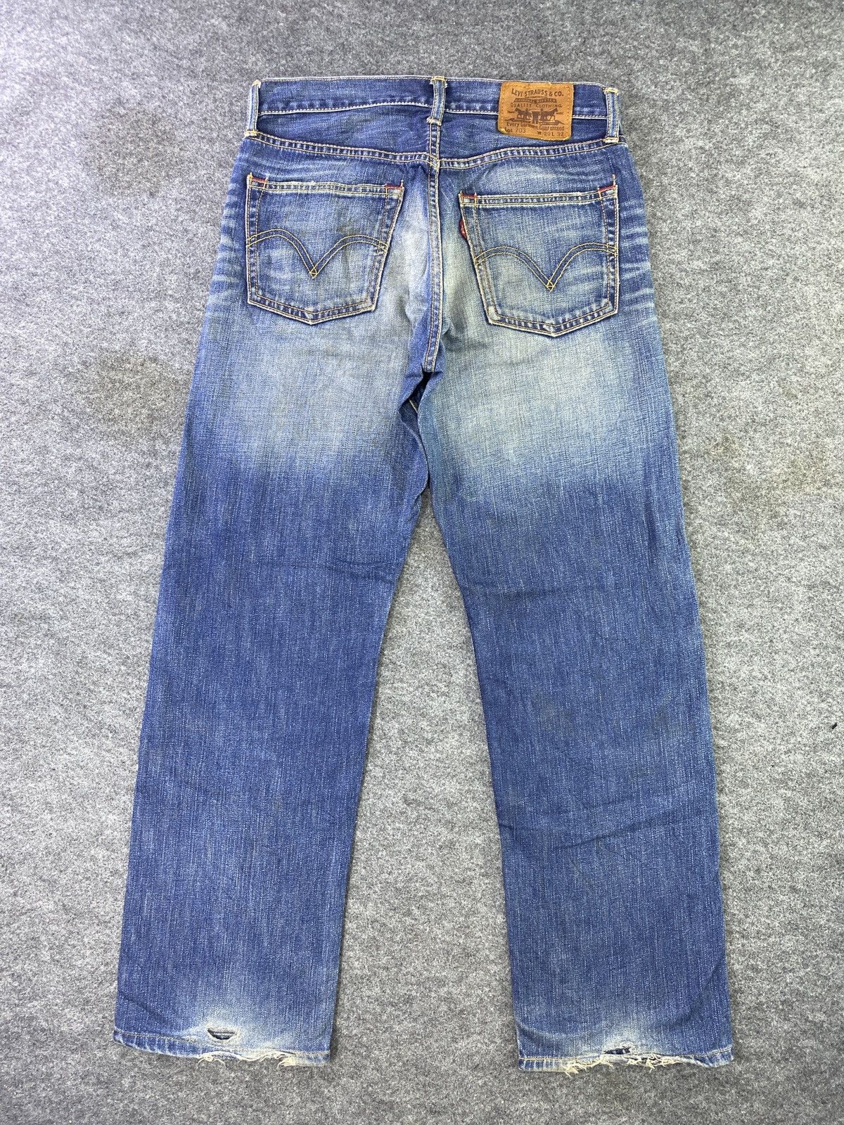 Levi's Vintage Levi's 703 Distressed Blue Wash Jeans - J847 Size US 31 - 3 Thumbnail