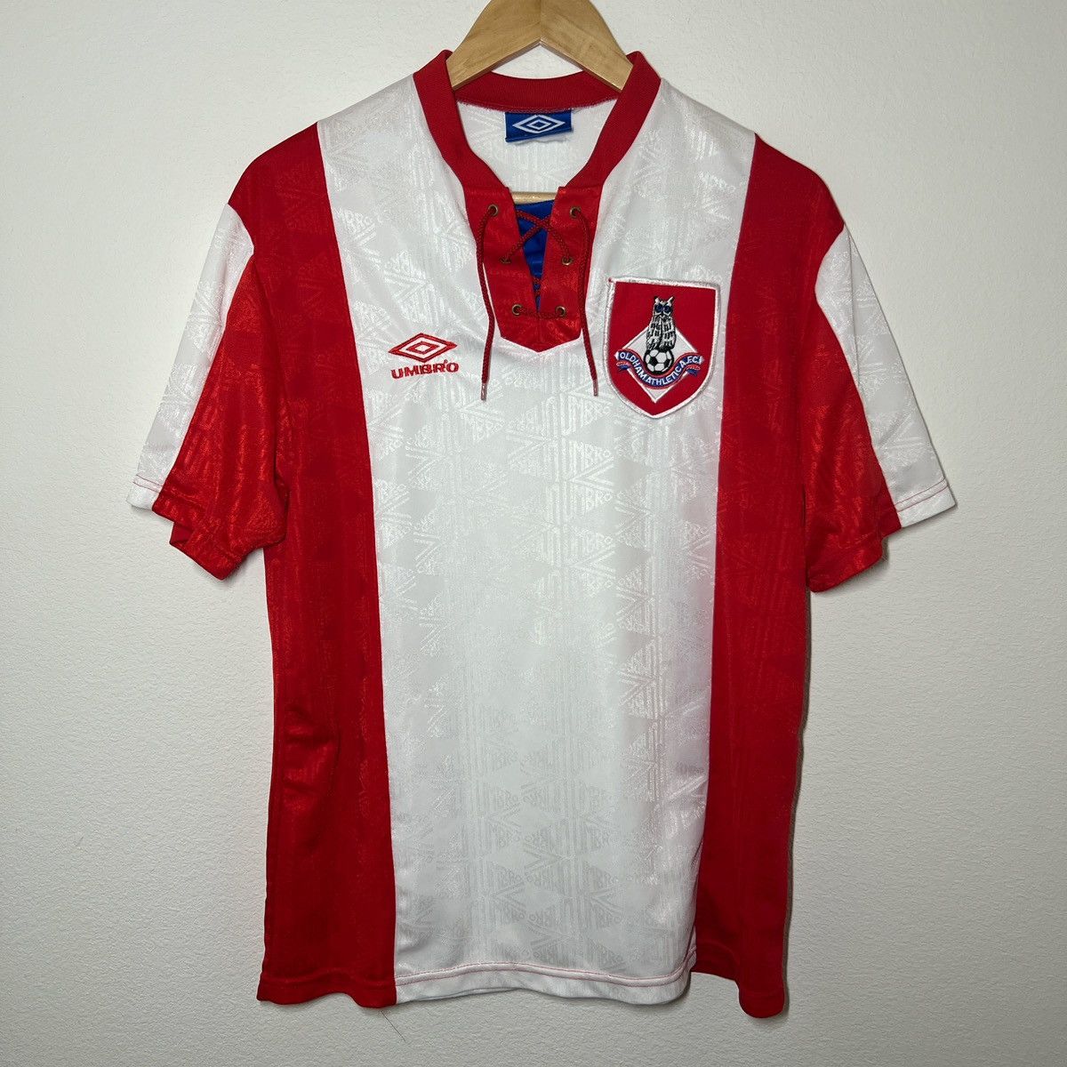 image of Soccer Jersey x Umbro Oldham Athletic 1992-1993 Away Jersey in White, Men's (Size Medium)