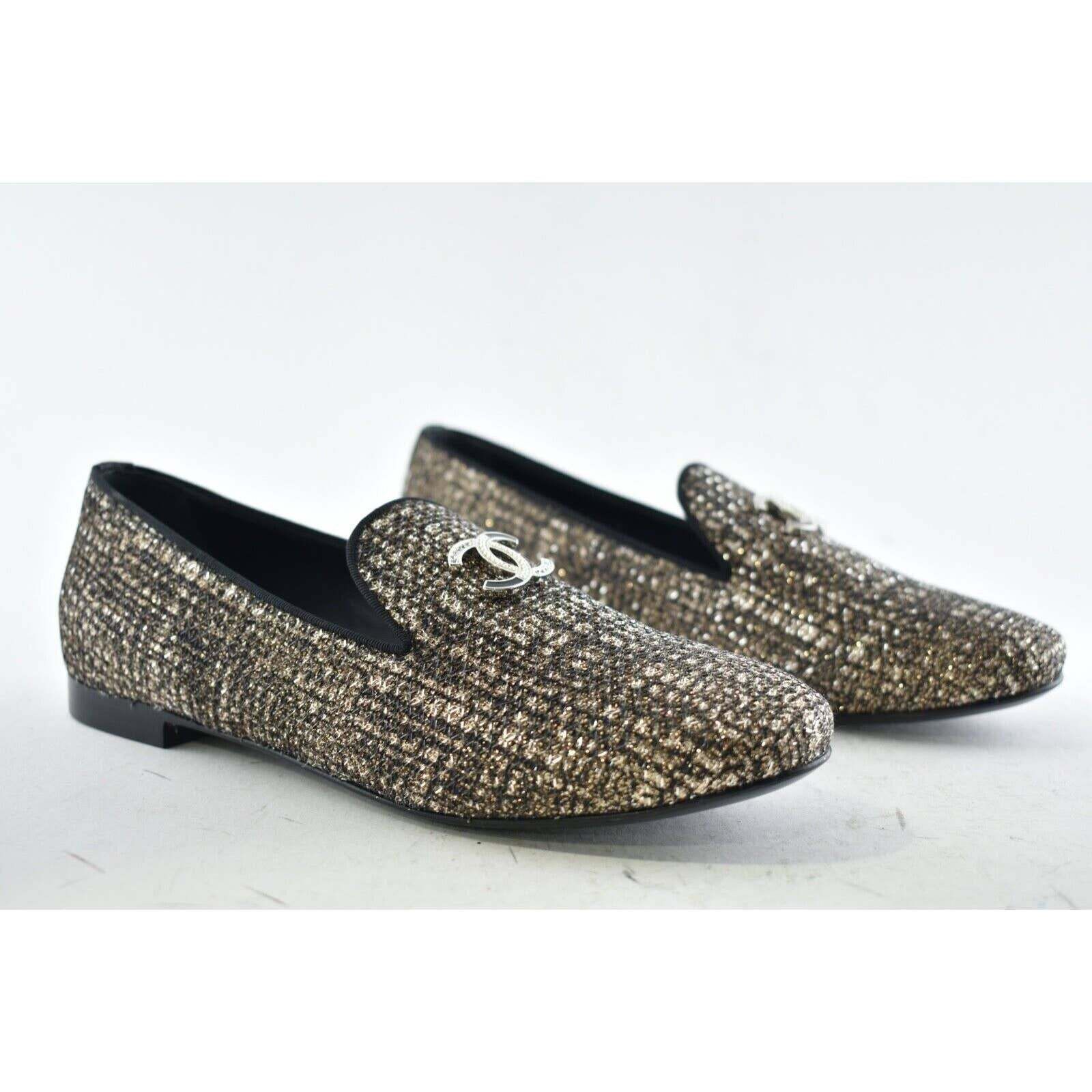 Chanel 19P Glitter CC Logo Mule Moccasin Ballet Loafer Flat 36.5 Size US 6.5 / IT 36.5 - 3 Thumbnail