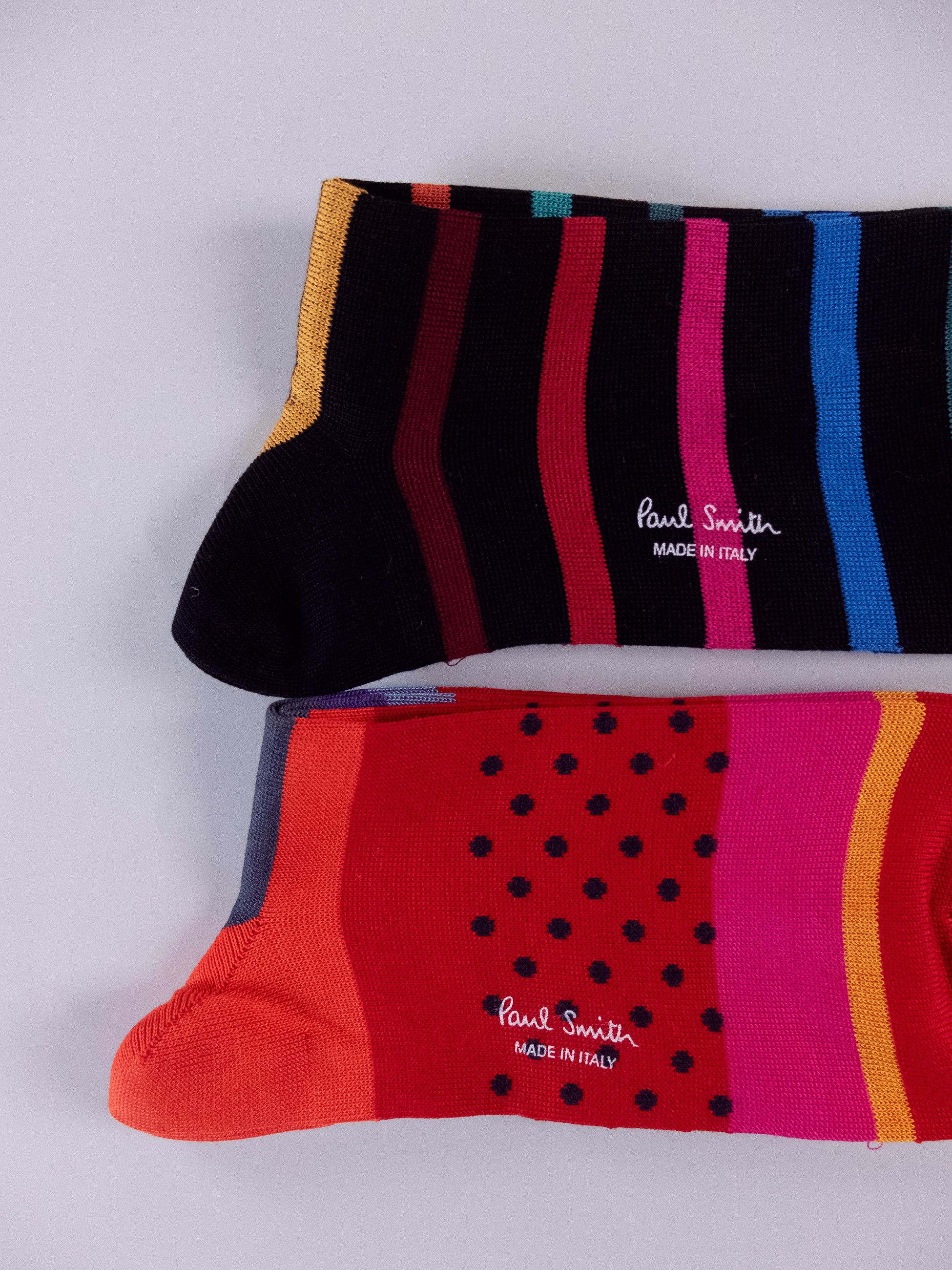 Paul Smith 6 pairs of Paul Smith colorful mid calf cotton blend socks q Size ONE SIZE - 6 Thumbnail